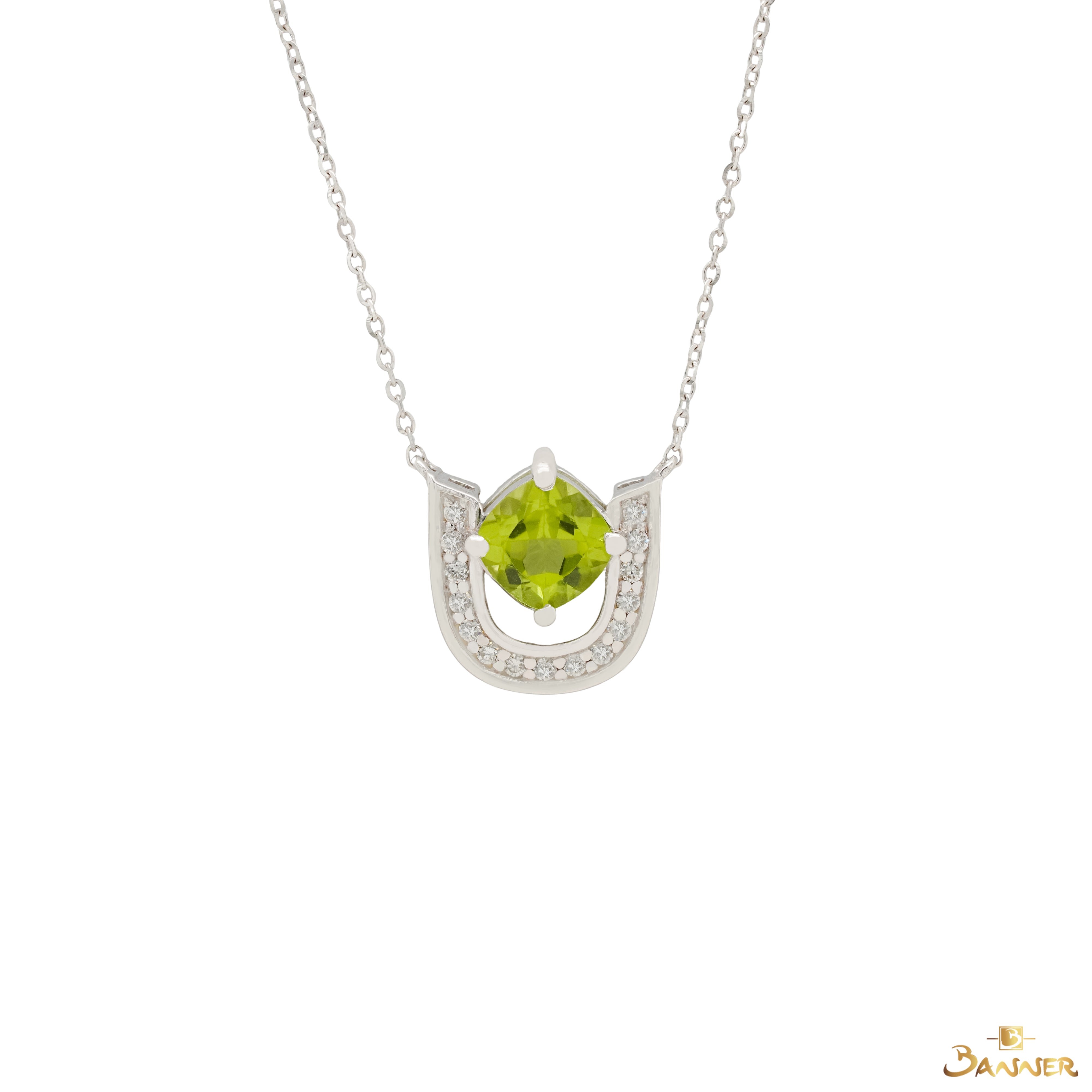 Peridot and Diamond Hope's Halo Necklace