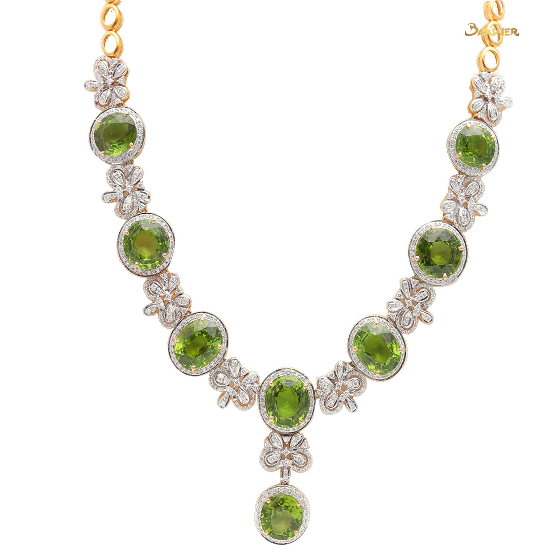 Peridot and Diamond Elegant Necklace