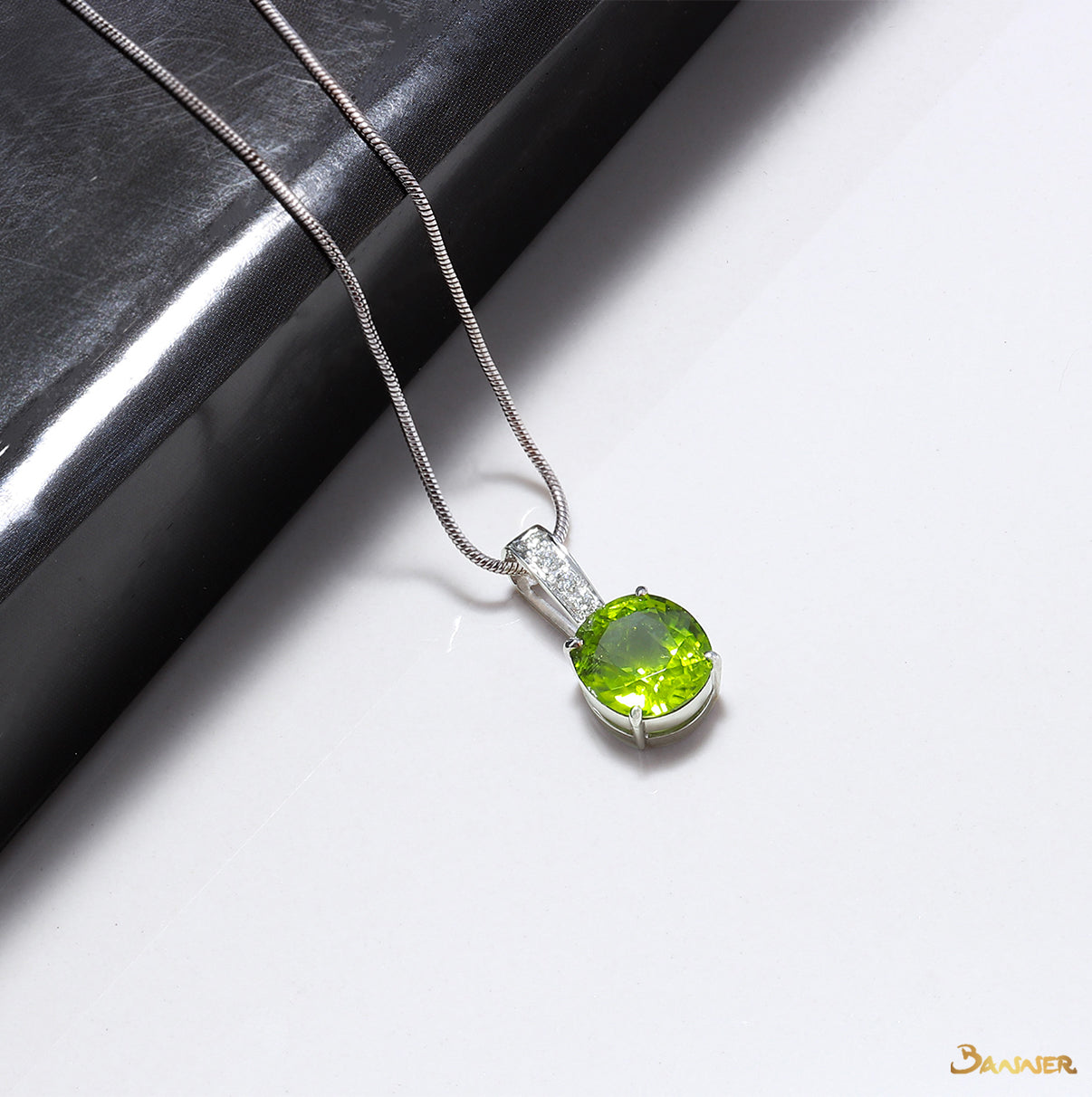 Peridot and Diamond Pendant