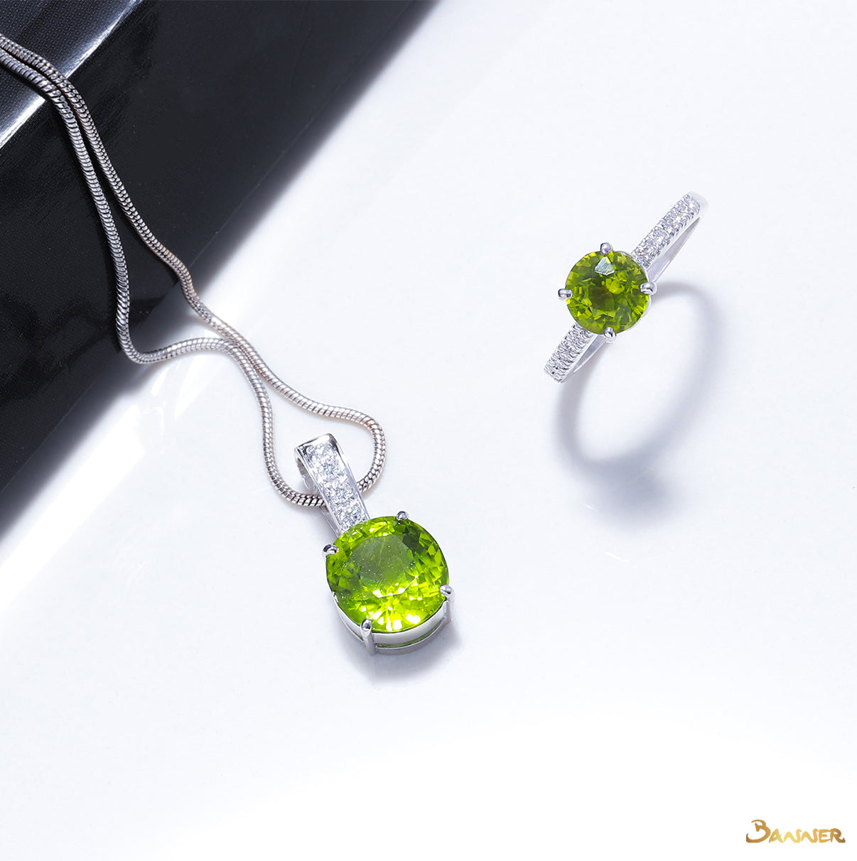 Peridot and Diamond Pendant