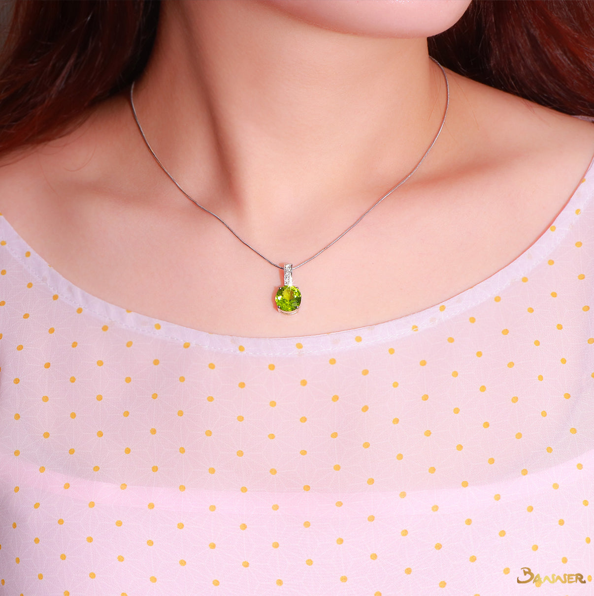 Peridot and Diamond Pendant