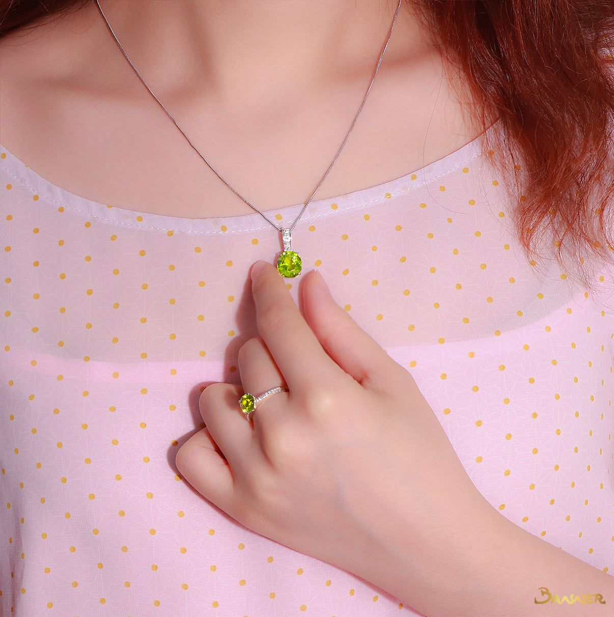 Peridot and Diamond Pendant