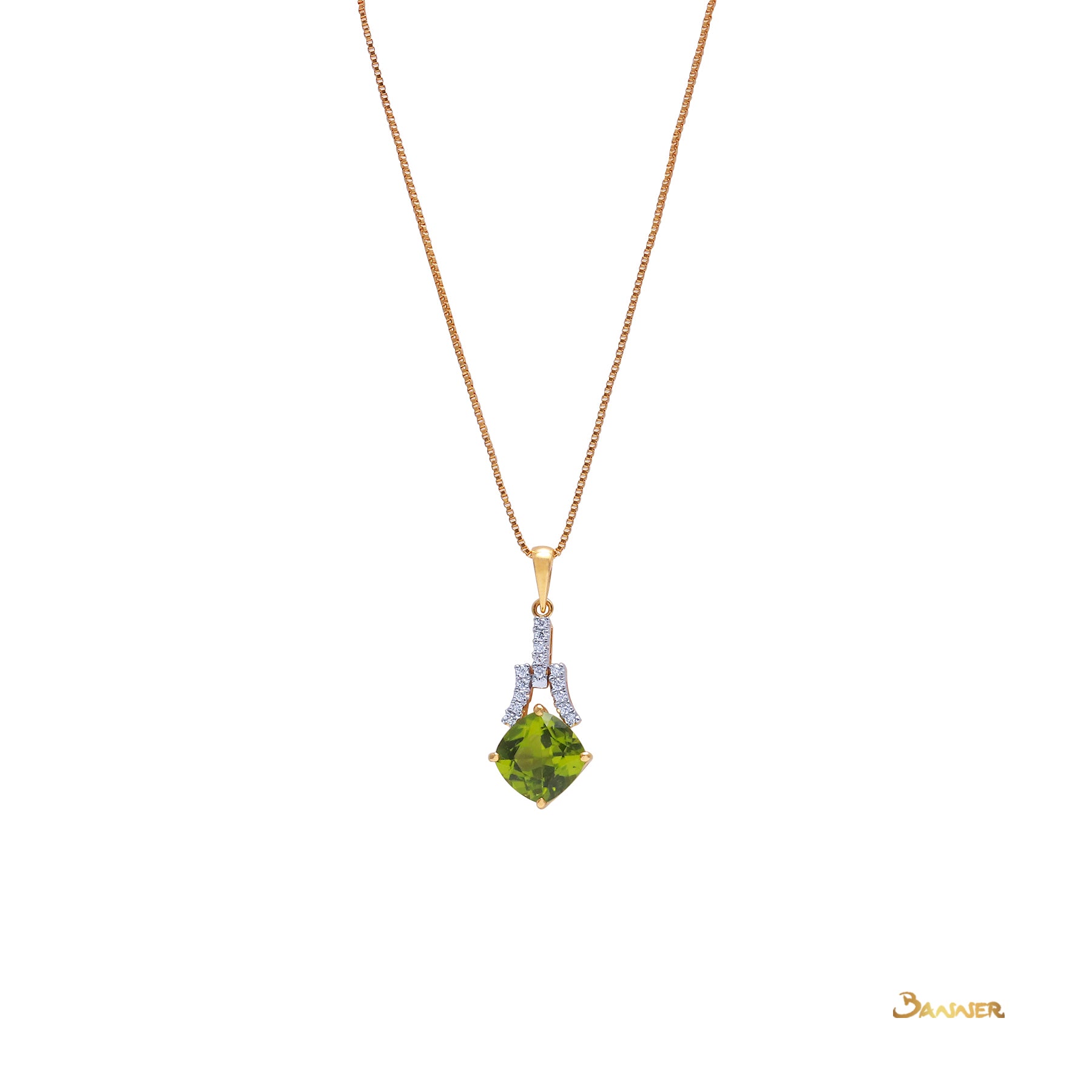 Peridot and Diamond Pendant