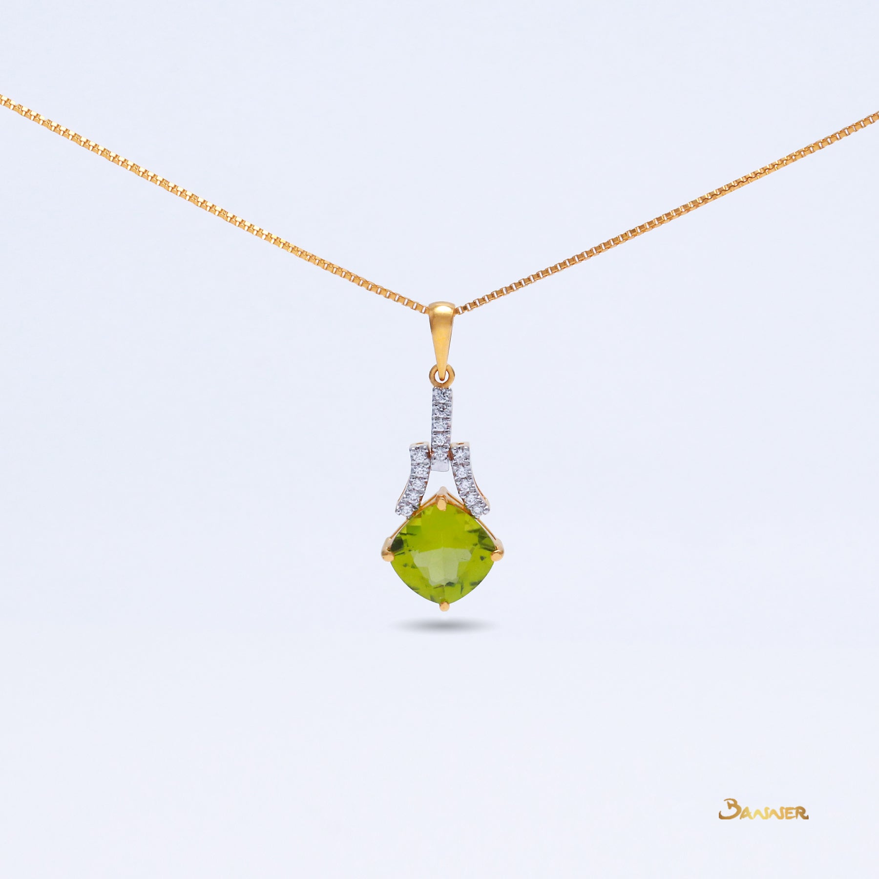 Peridot and Diamond Pendant