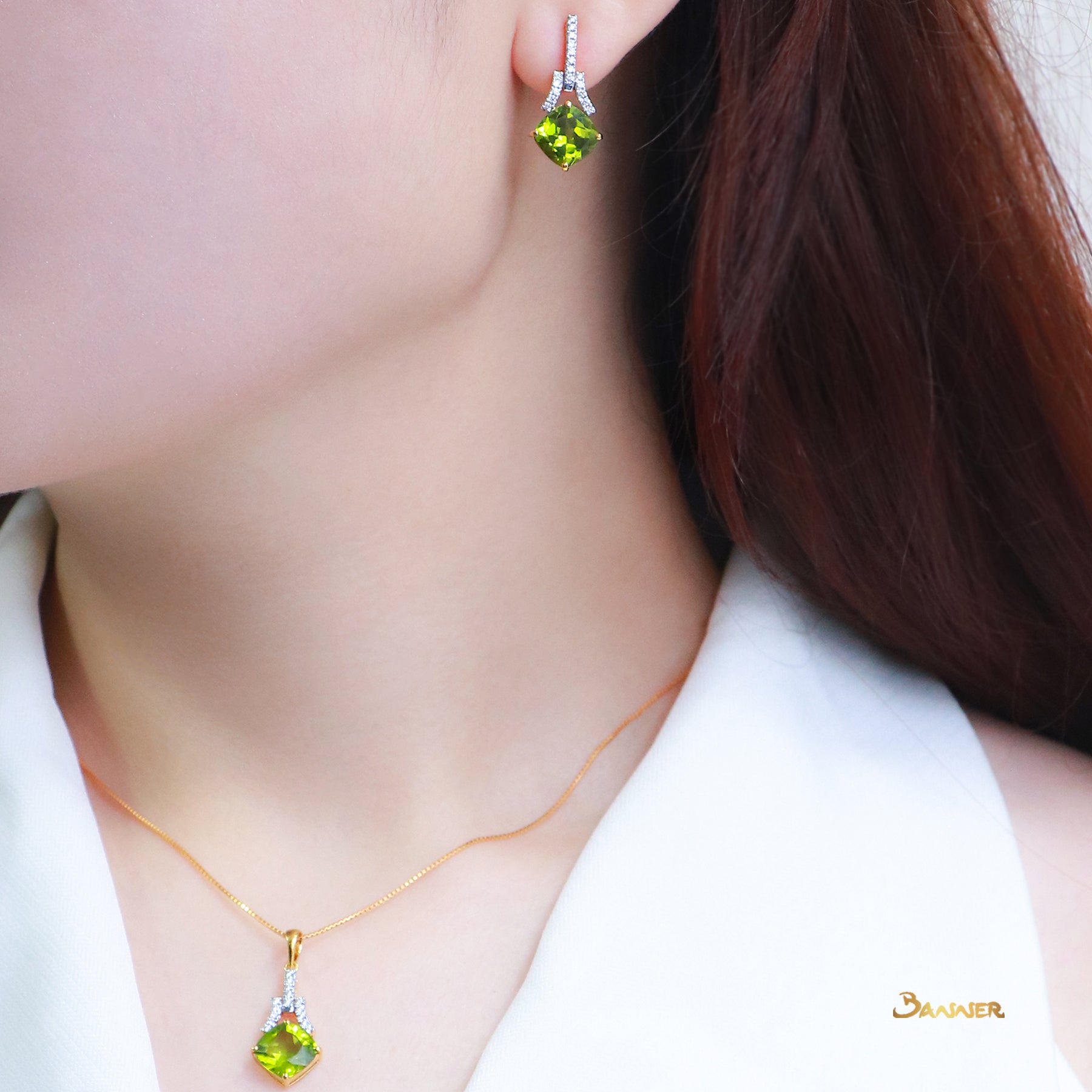 Peridot and Diamond Pendant