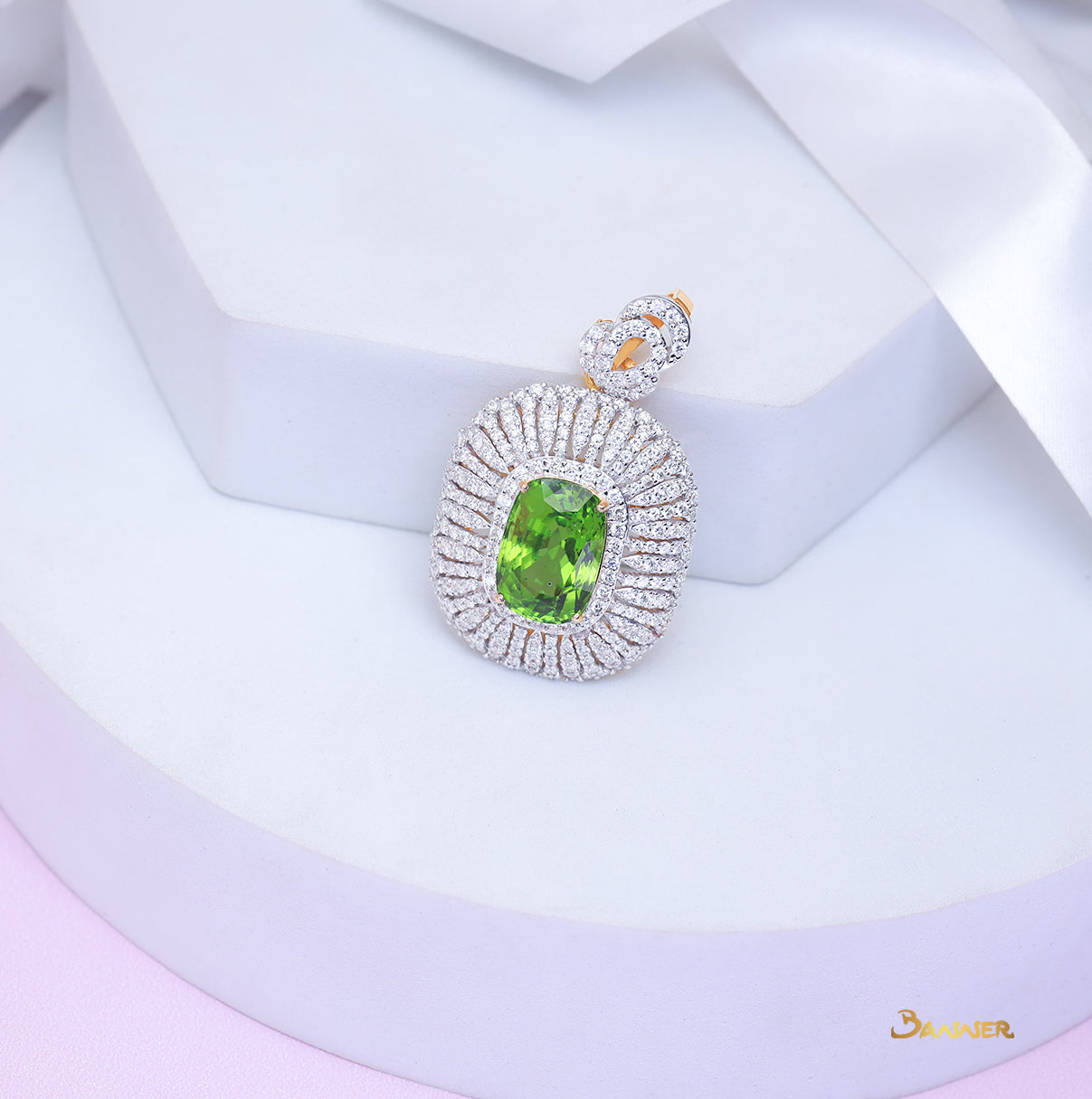 Peridot and Diamond Pendant