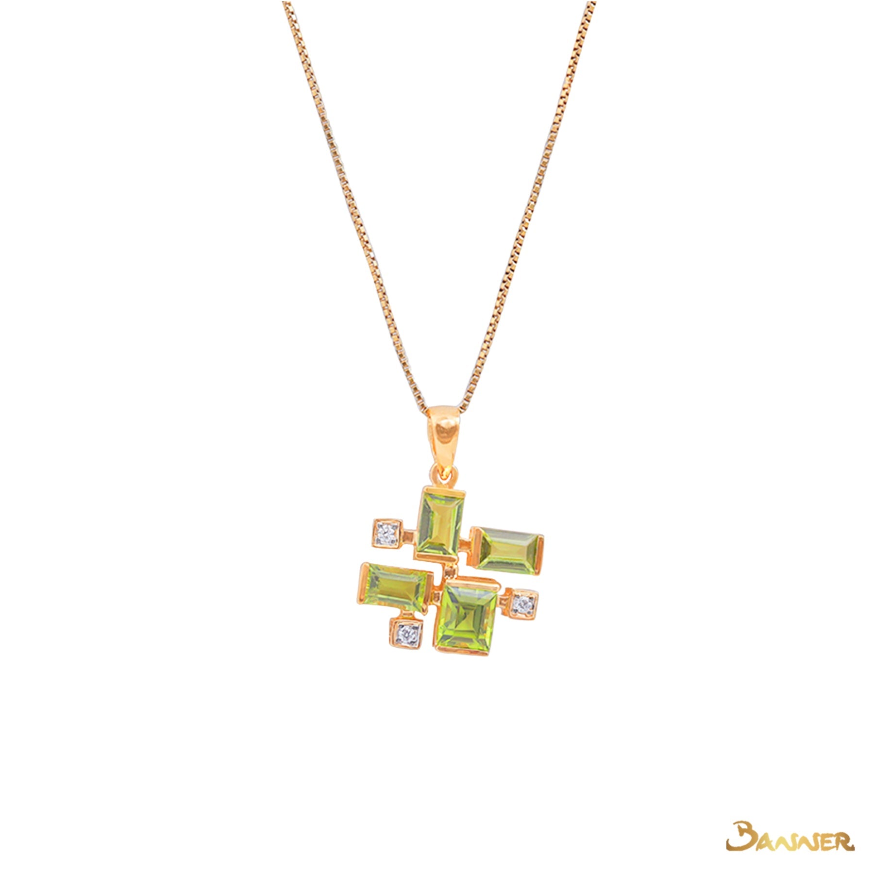 Peridot and Diamond Pendant