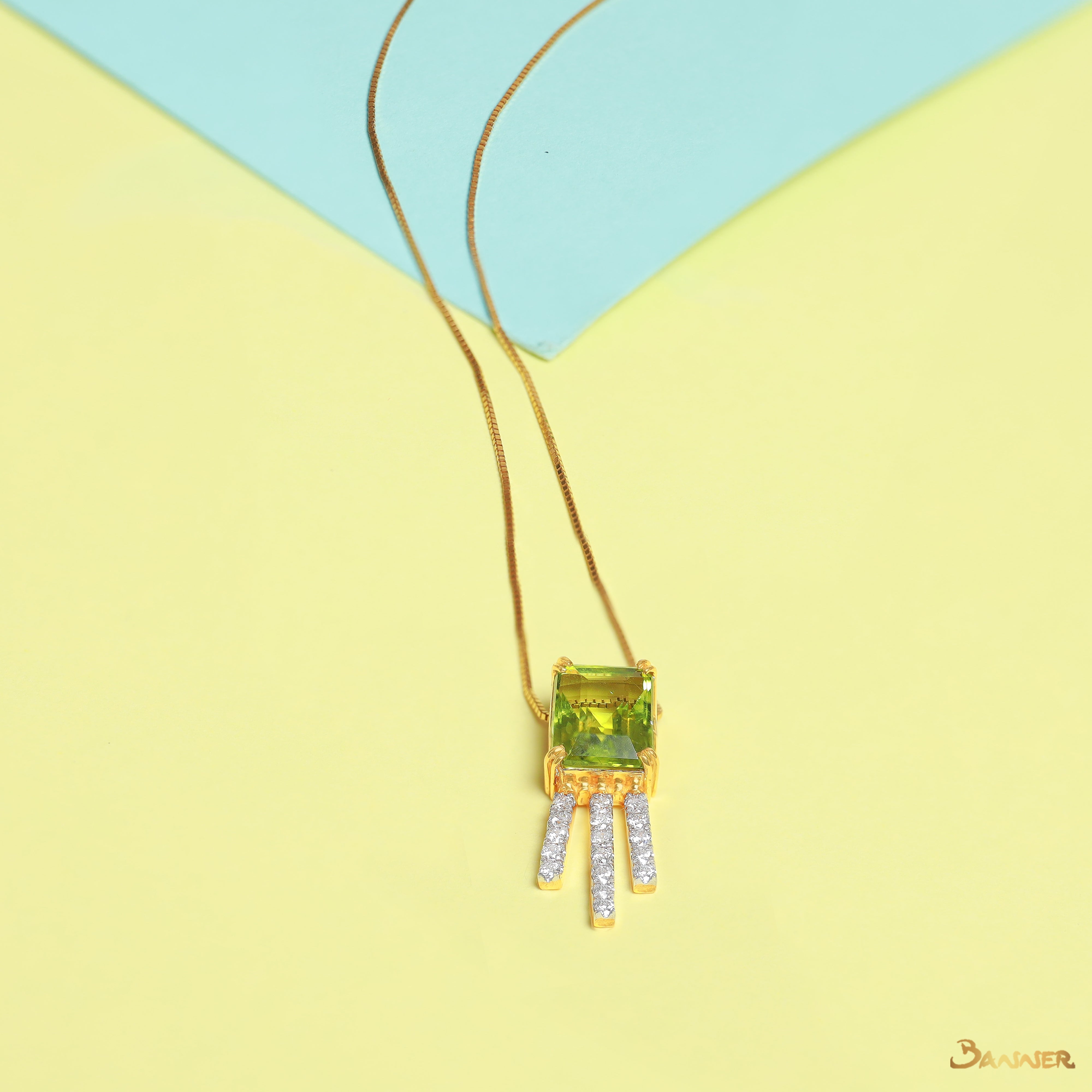 Peridot and Diamond Radiance Pendant