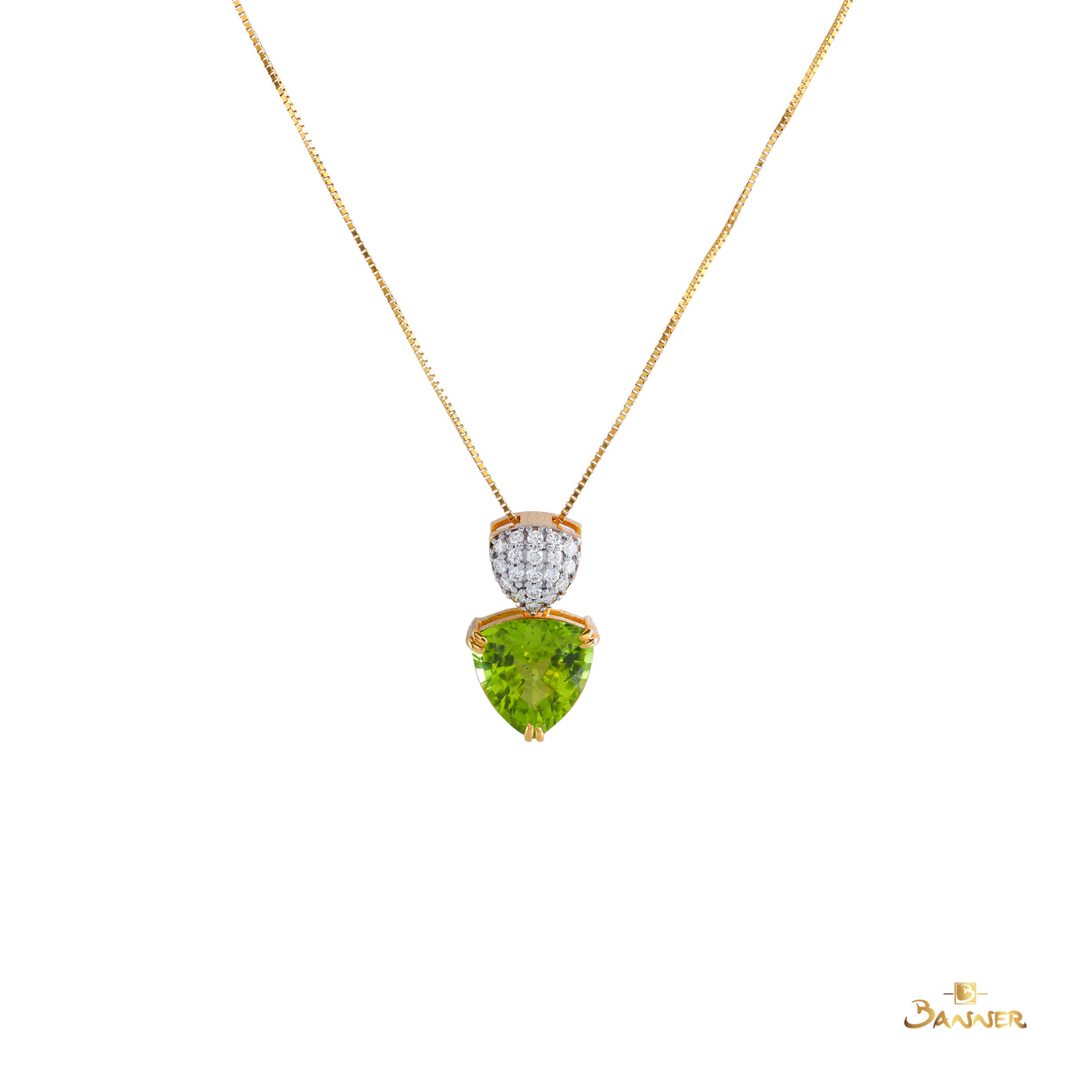 Peridot and Diamond Two-Tier Pendant