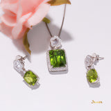 Peridot and Diamond Floral Pendant