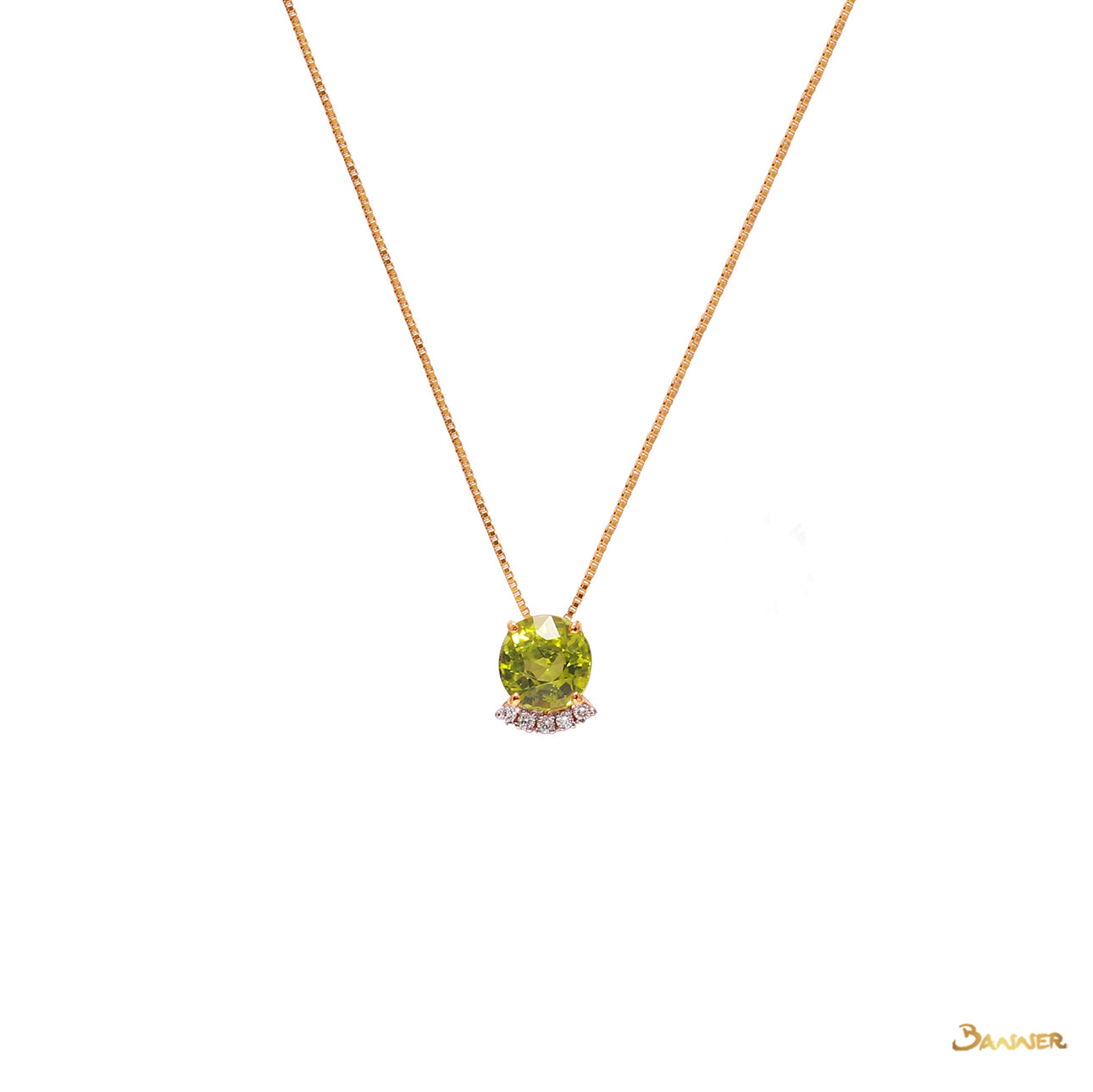 Peridot and Diamond Pendant