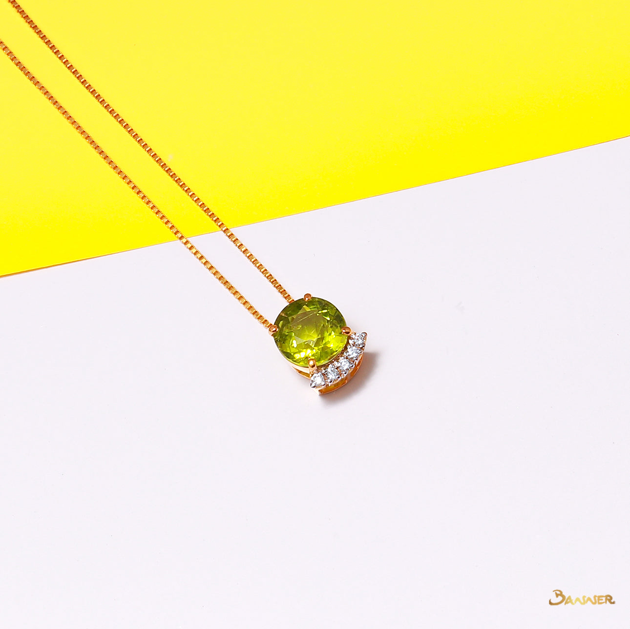 Peridot and Diamond Pendant