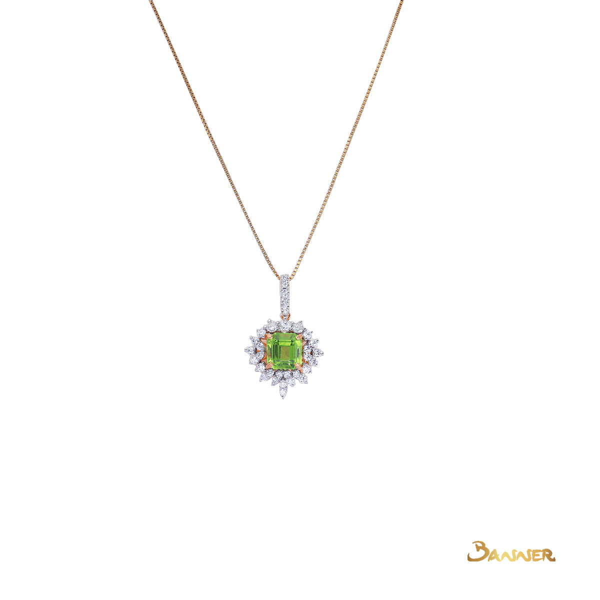 Peridot and Diamond Classic Pendant