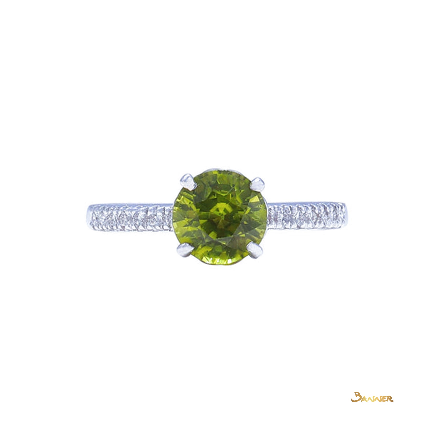 Peridot and Diamond Ring