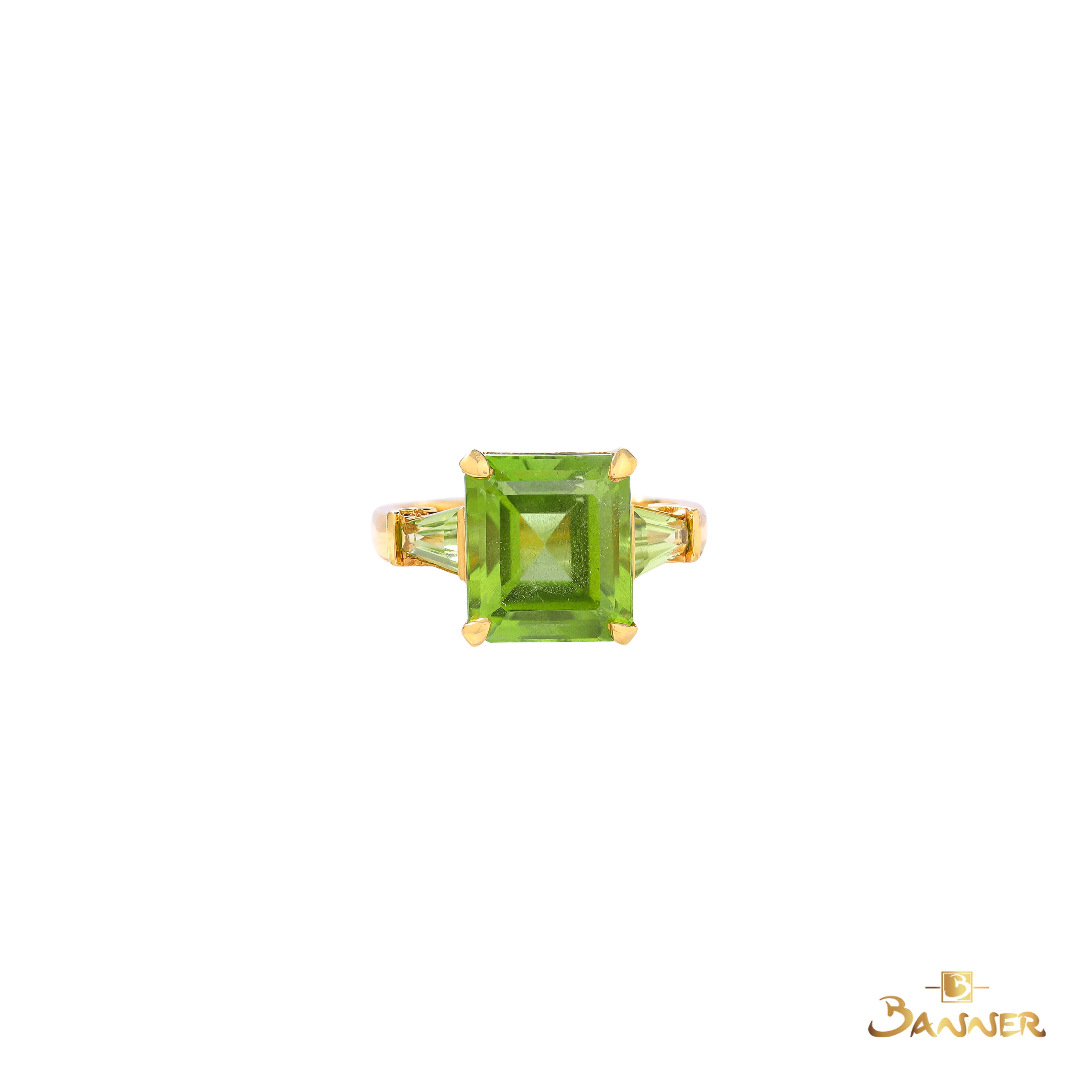 Emerald-cut Peridot Vanguard Ring