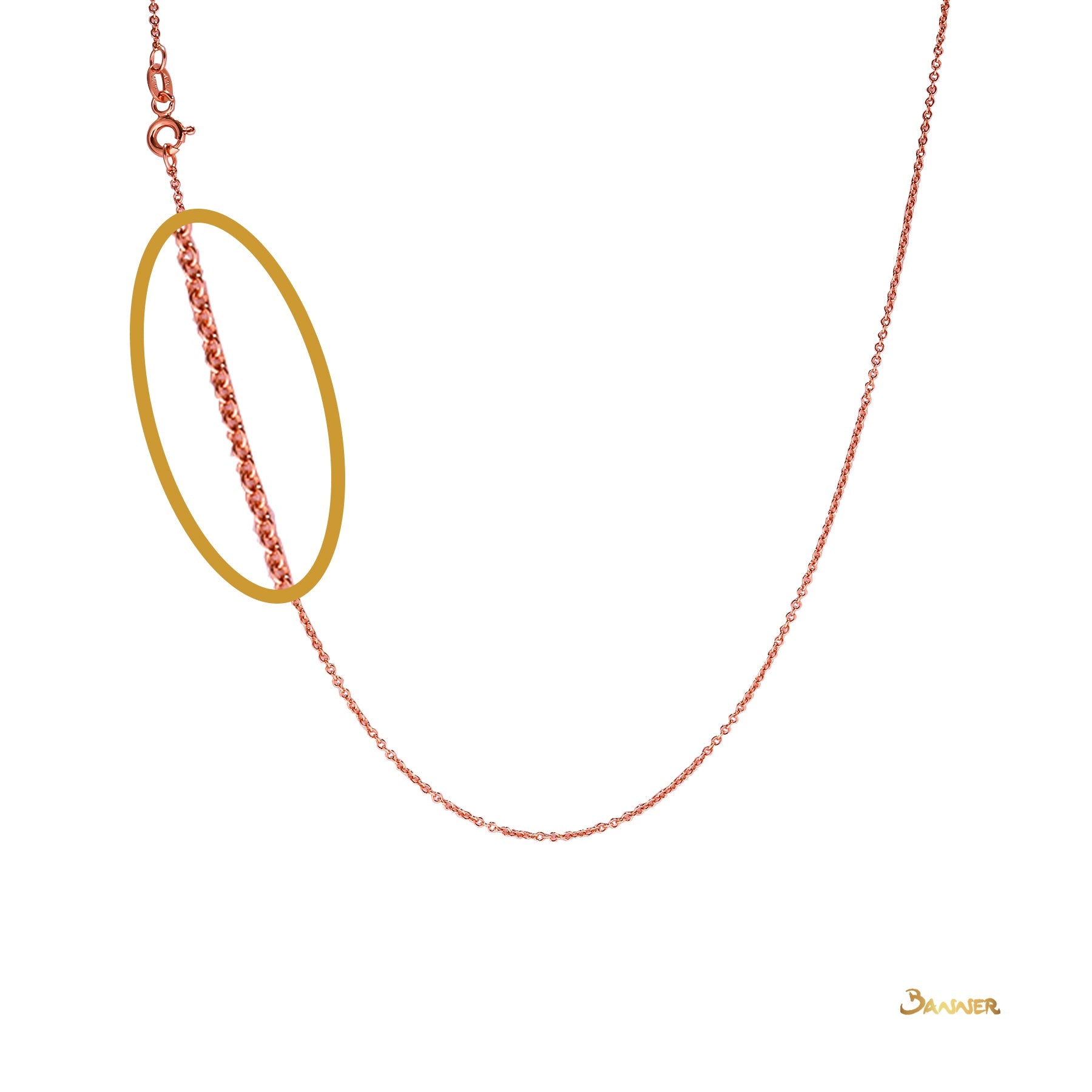 18k Pink Gold Necklace ( 18" )