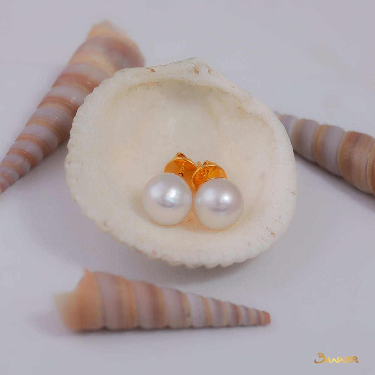 Pearl Solitaire Stud Earrings