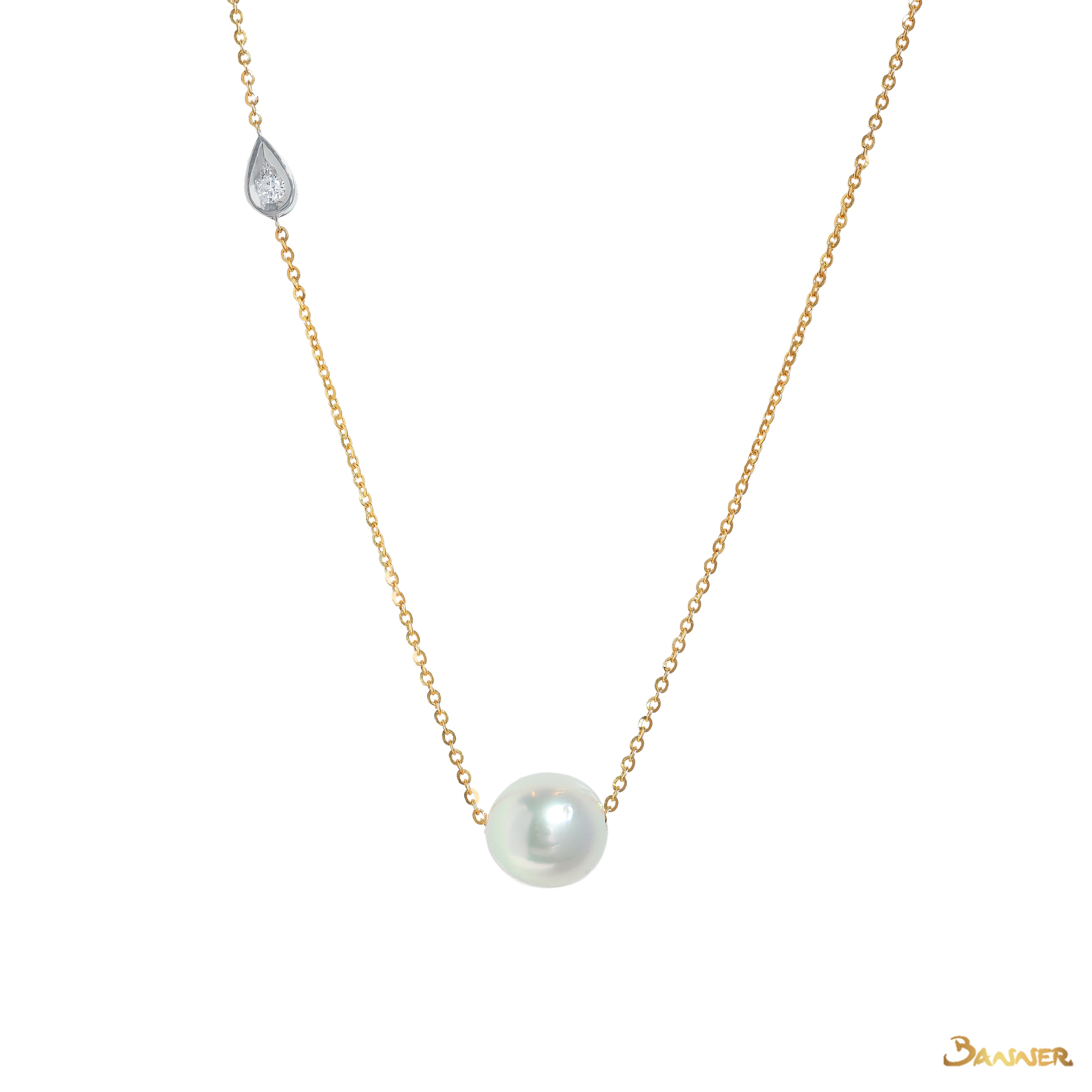 Pearl and Diamond Toi - Et - Moi Necklace