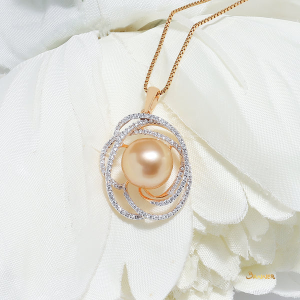Pearl and Diamond Floral Pendant