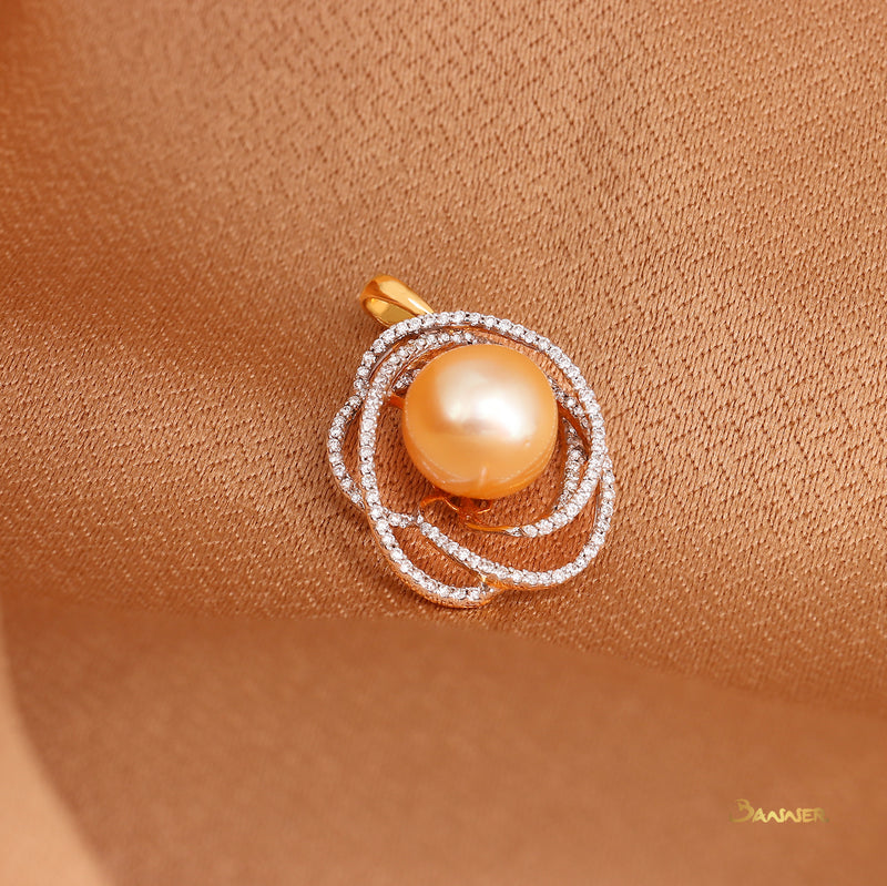Pearl and Diamond Floral Pendant