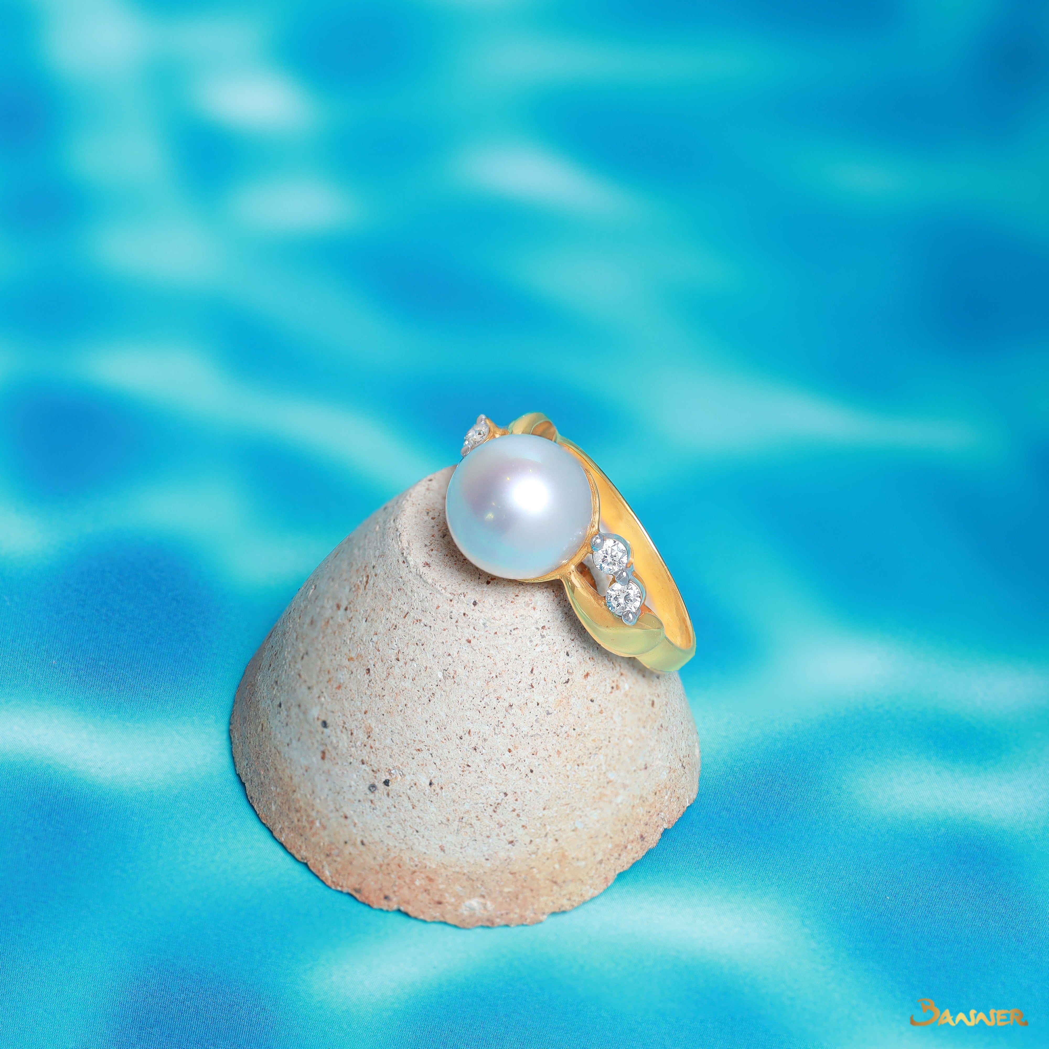 South Sea Pearl and Diamond Ring