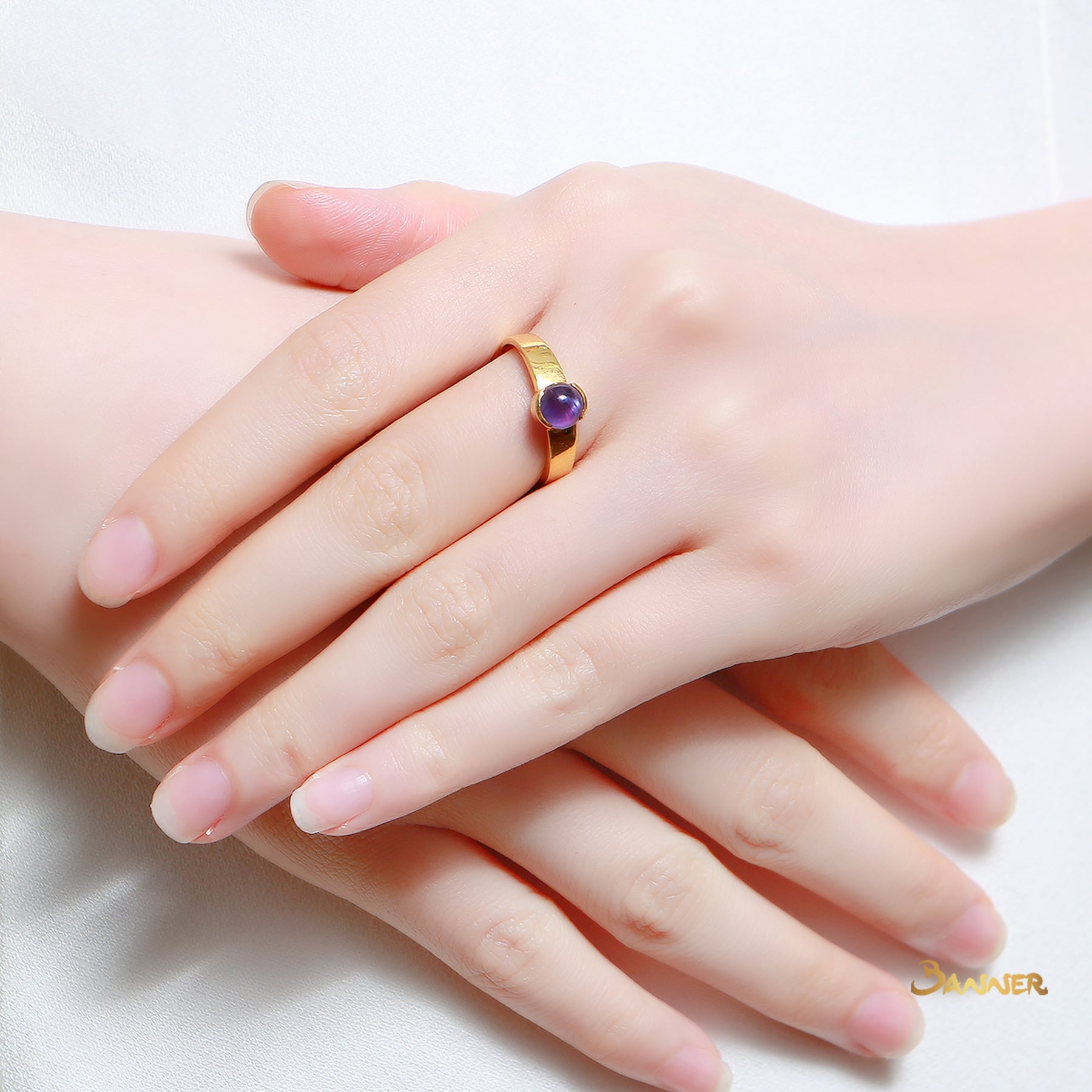 Star Purple Sapphire Solitaire Ring