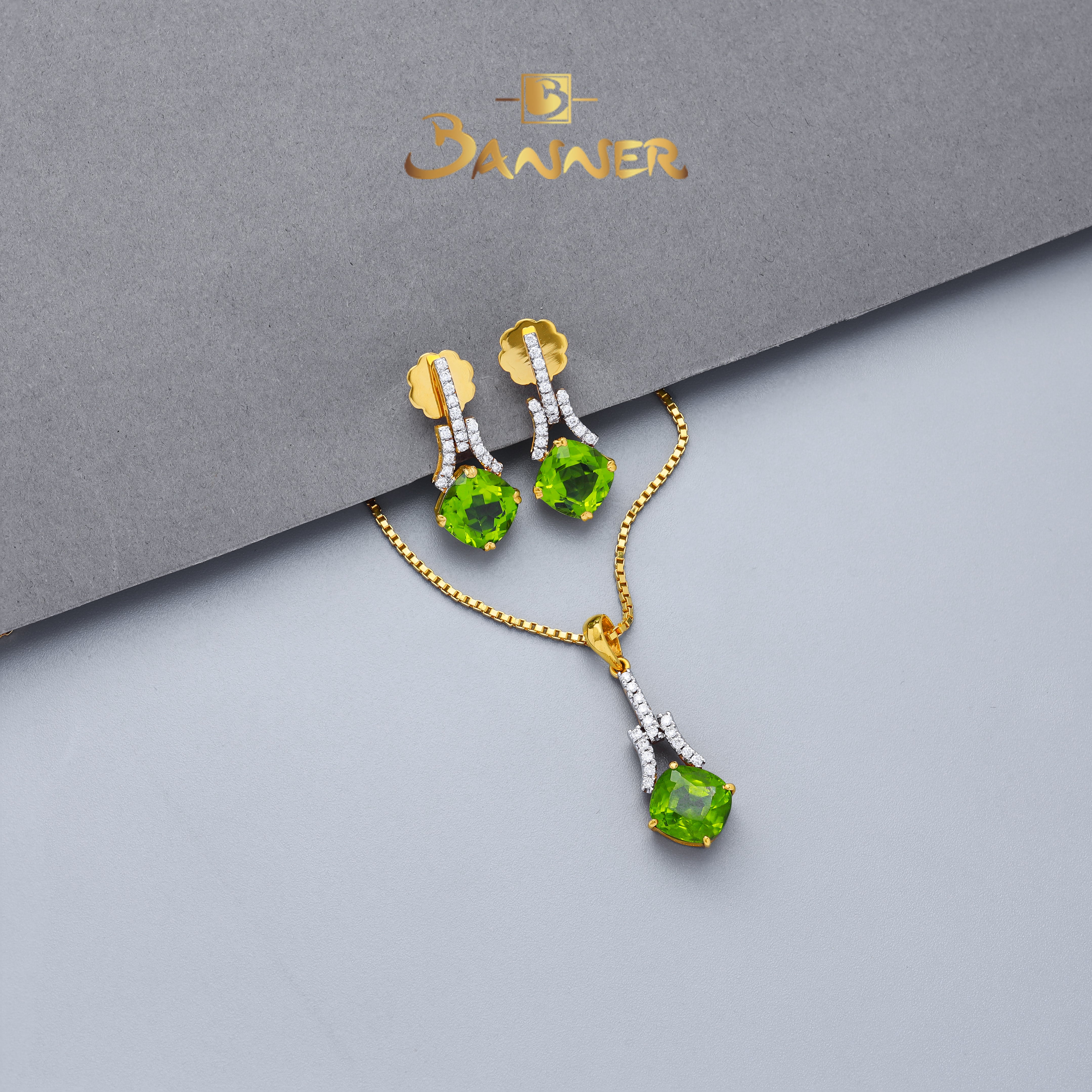 Peridot and Diamond Pendant