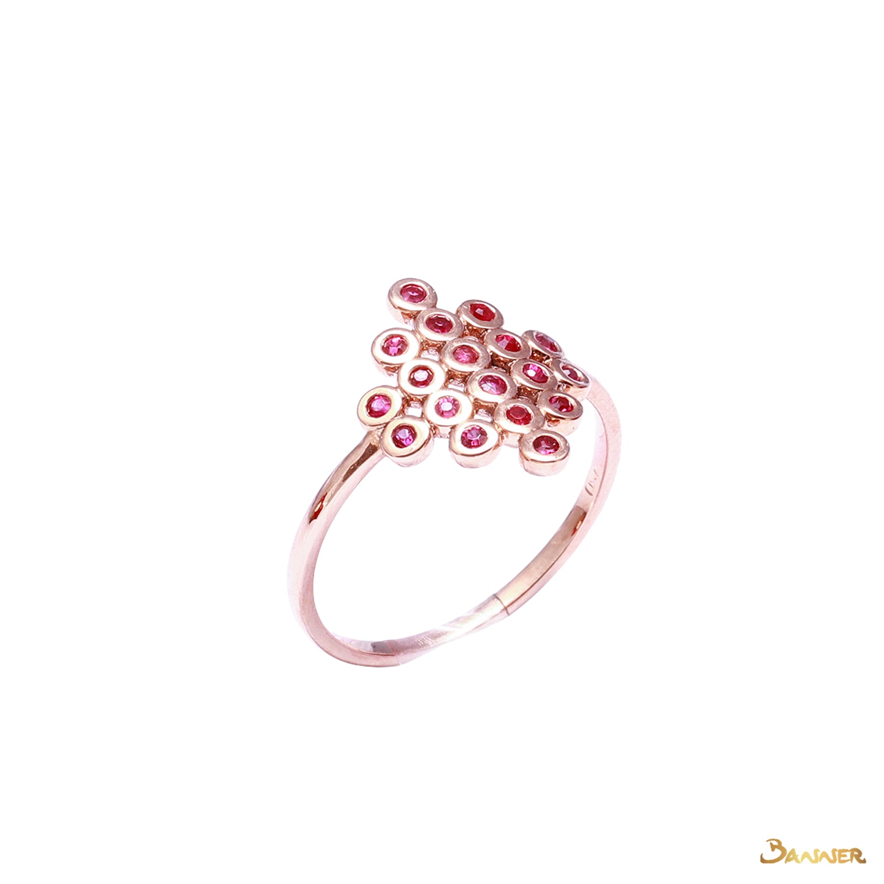 Ruby Bezel-Set Square Ring