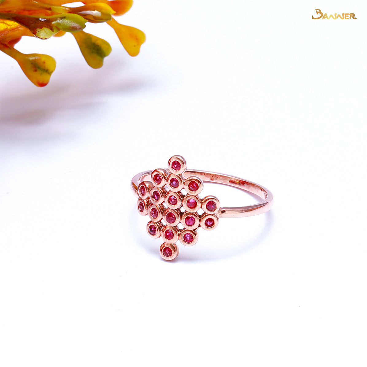 Ruby Bezel-Set Square Ring