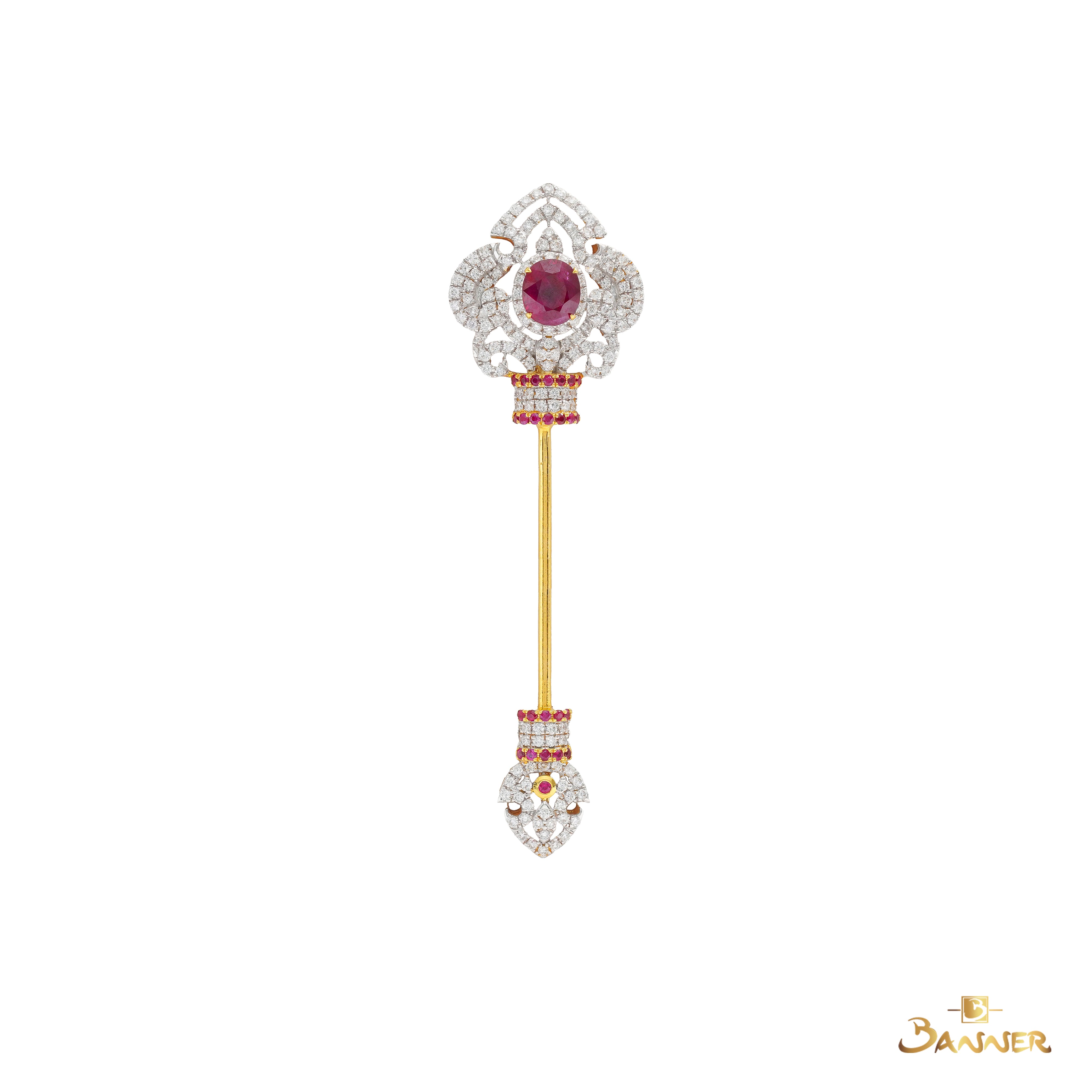 Ruby and Diamond Royal Brooch