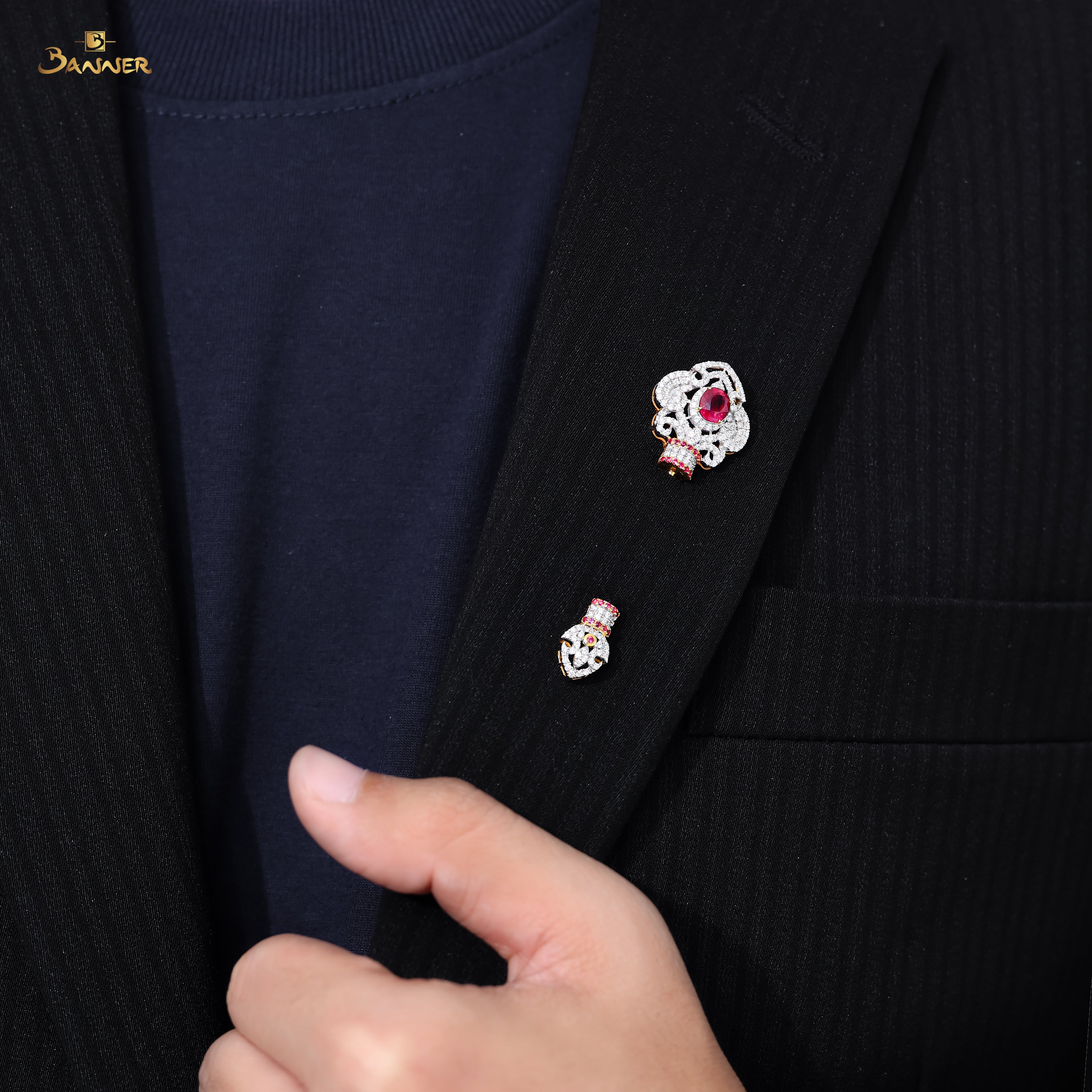 Ruby and Diamond Royal Brooch