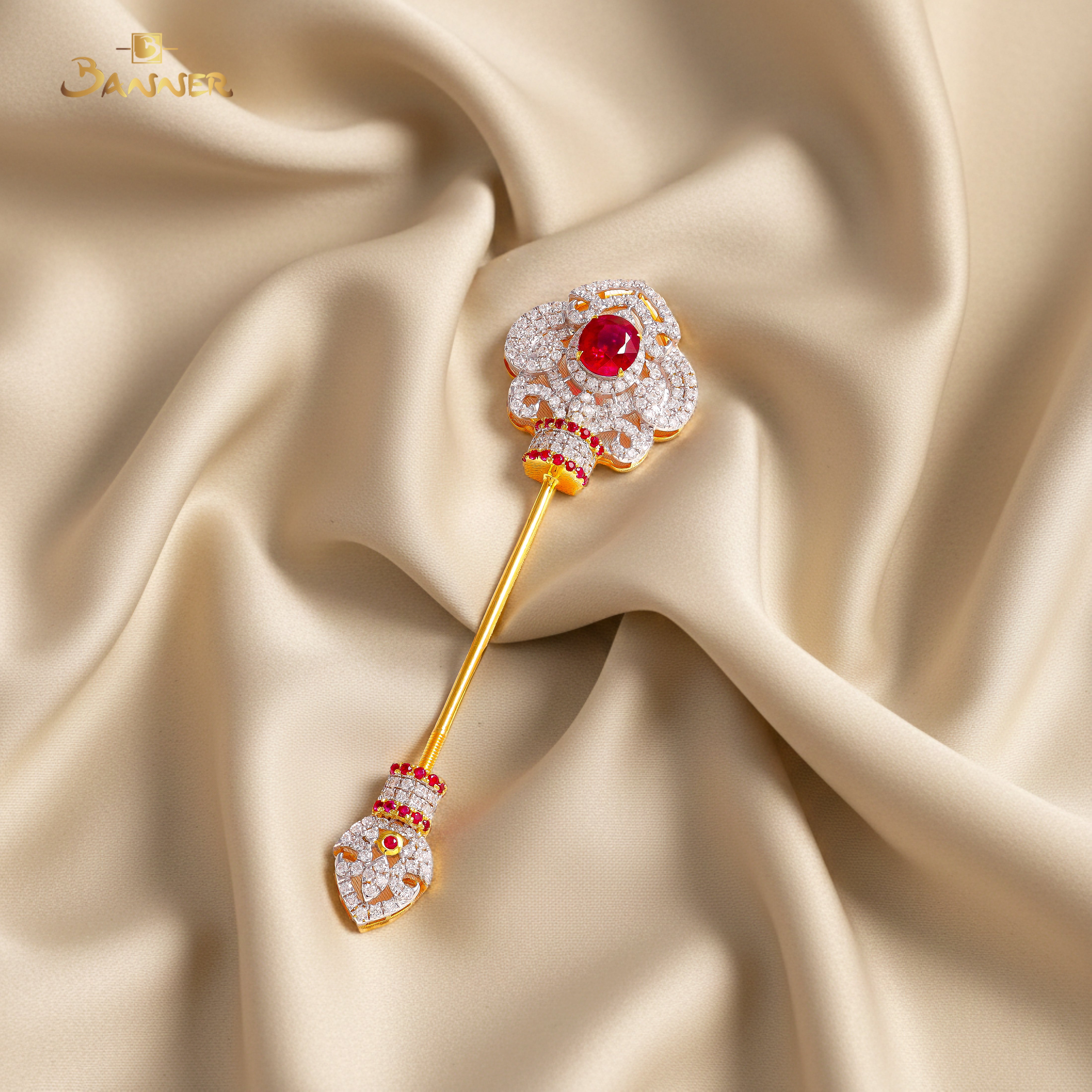 Ruby and Diamond Royal Brooch