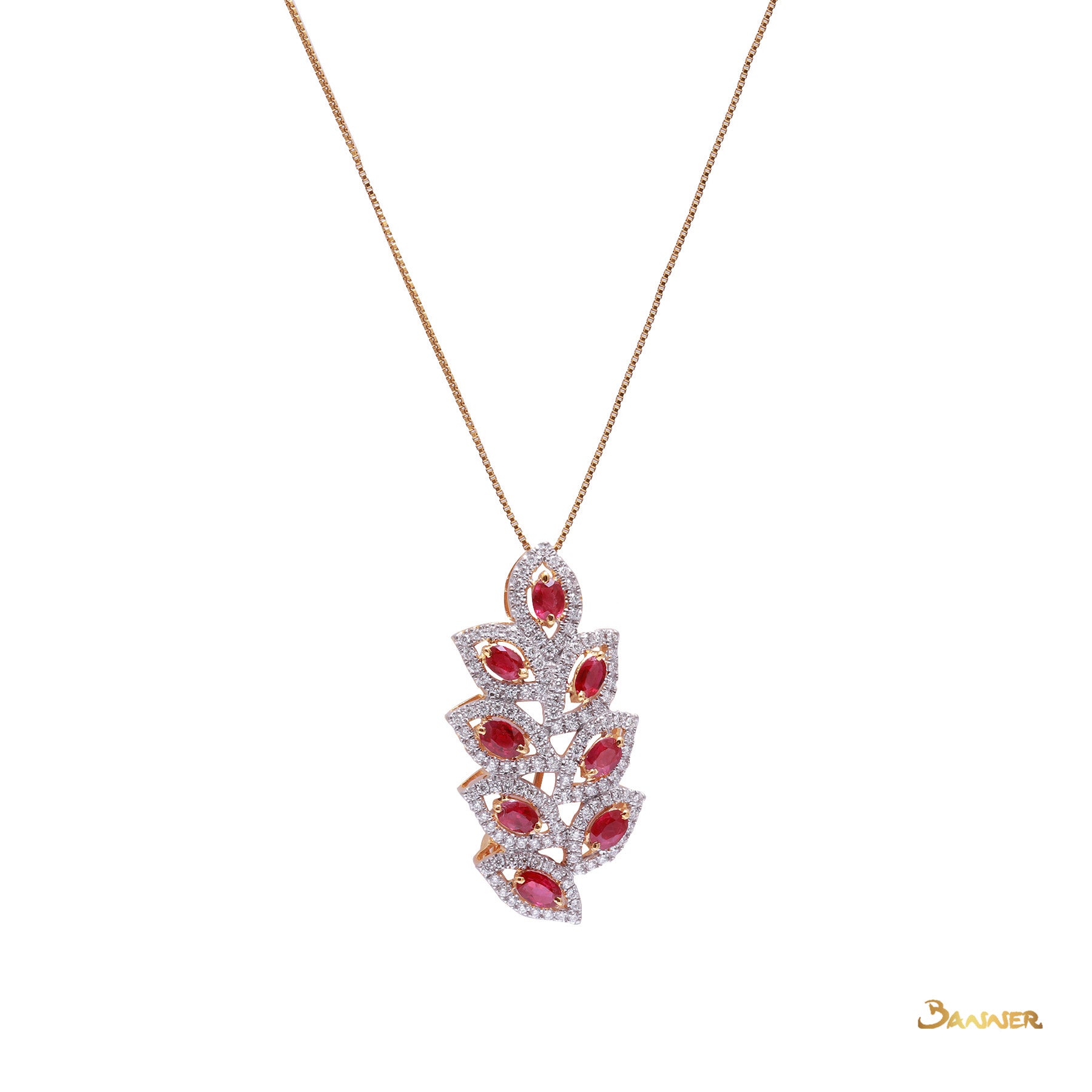 Ruby and Diamond Pan-Khat Pendant and Brooch