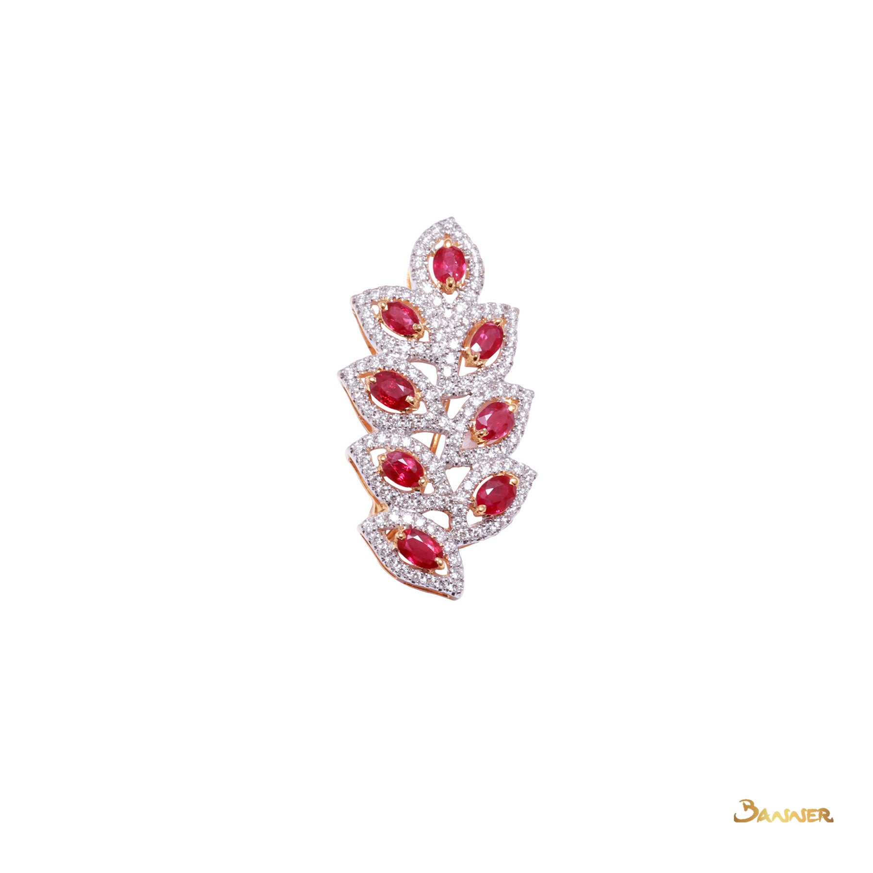 Ruby and Diamond Pan-Khat Pendant and Brooch