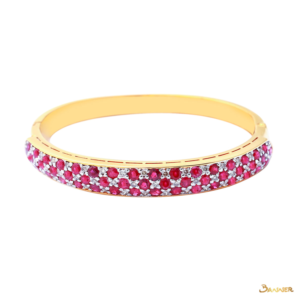 Ruby and Diamond Checkered Bracelet