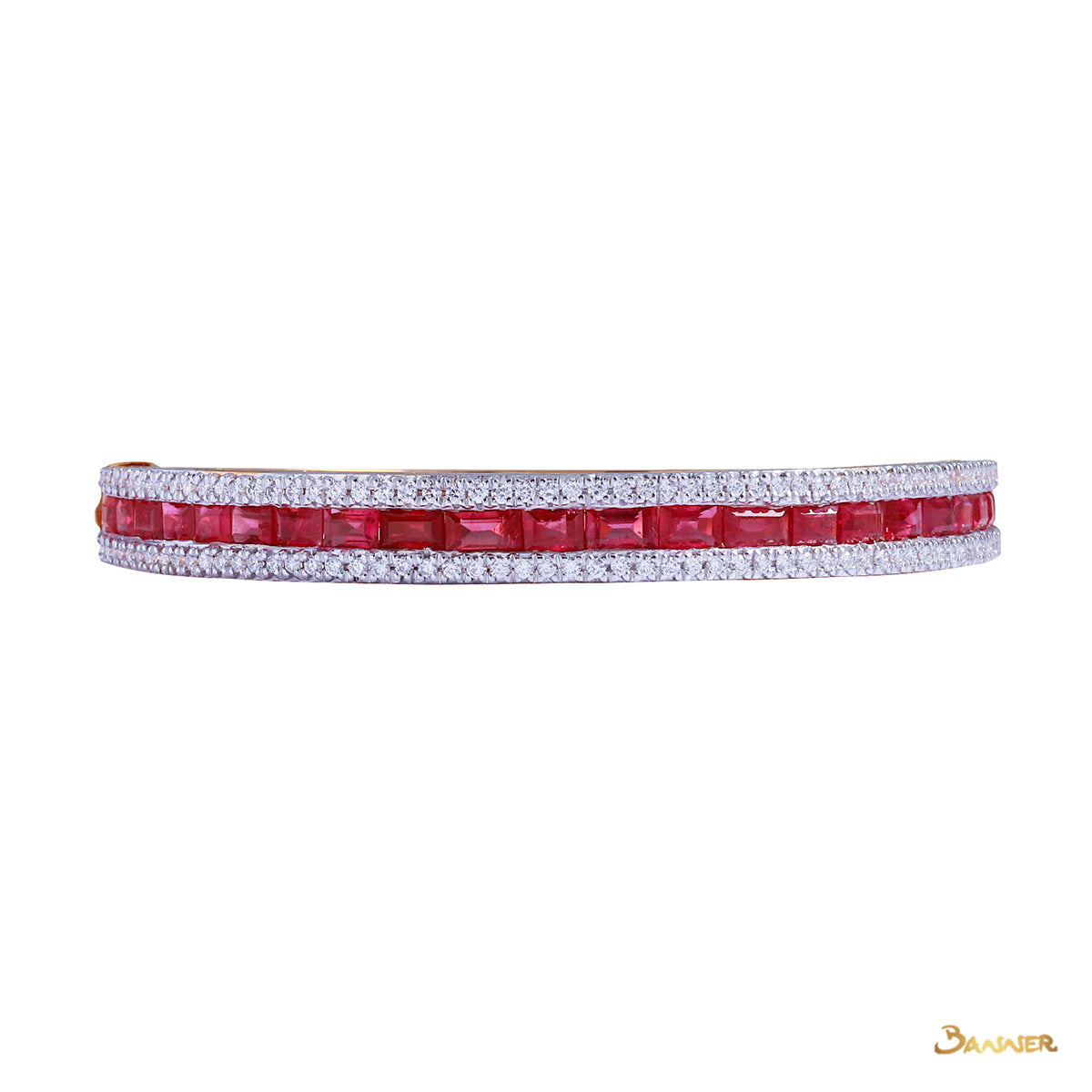 Emerald-cut Ruby and Diamond Tier Bracelet