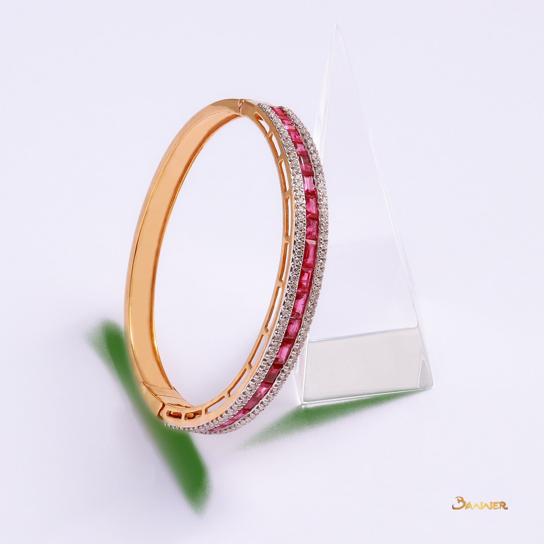 Emerald-cut Ruby and Diamond Tier Bracelet