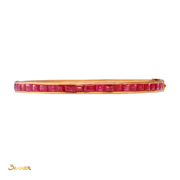 Emerald-cut Ruby Bracelet with Channel Setting
