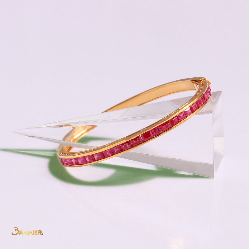 Emerald-cut Ruby Bracelet with Channel Setting