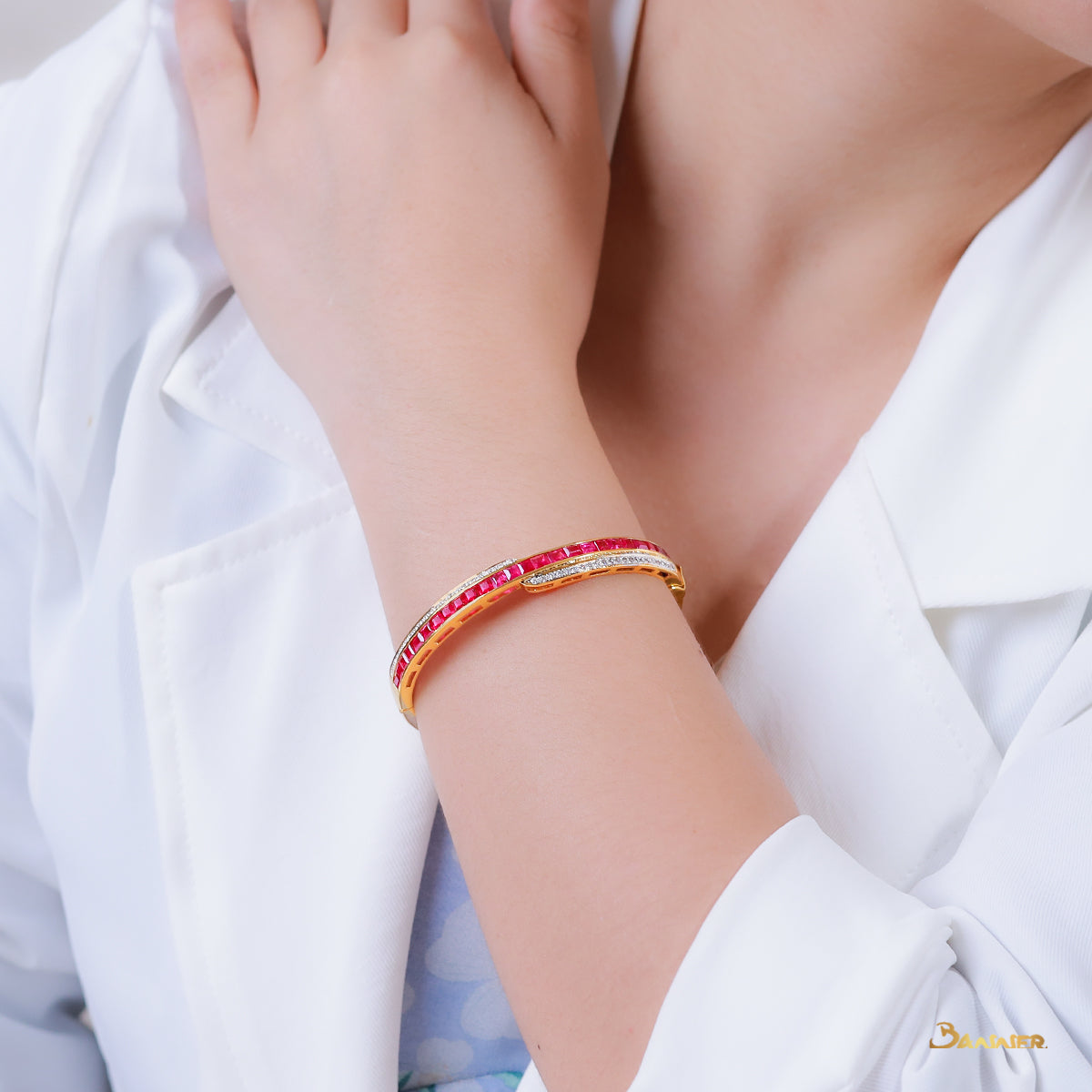 Ruby and Diamond Infinity Bracelet