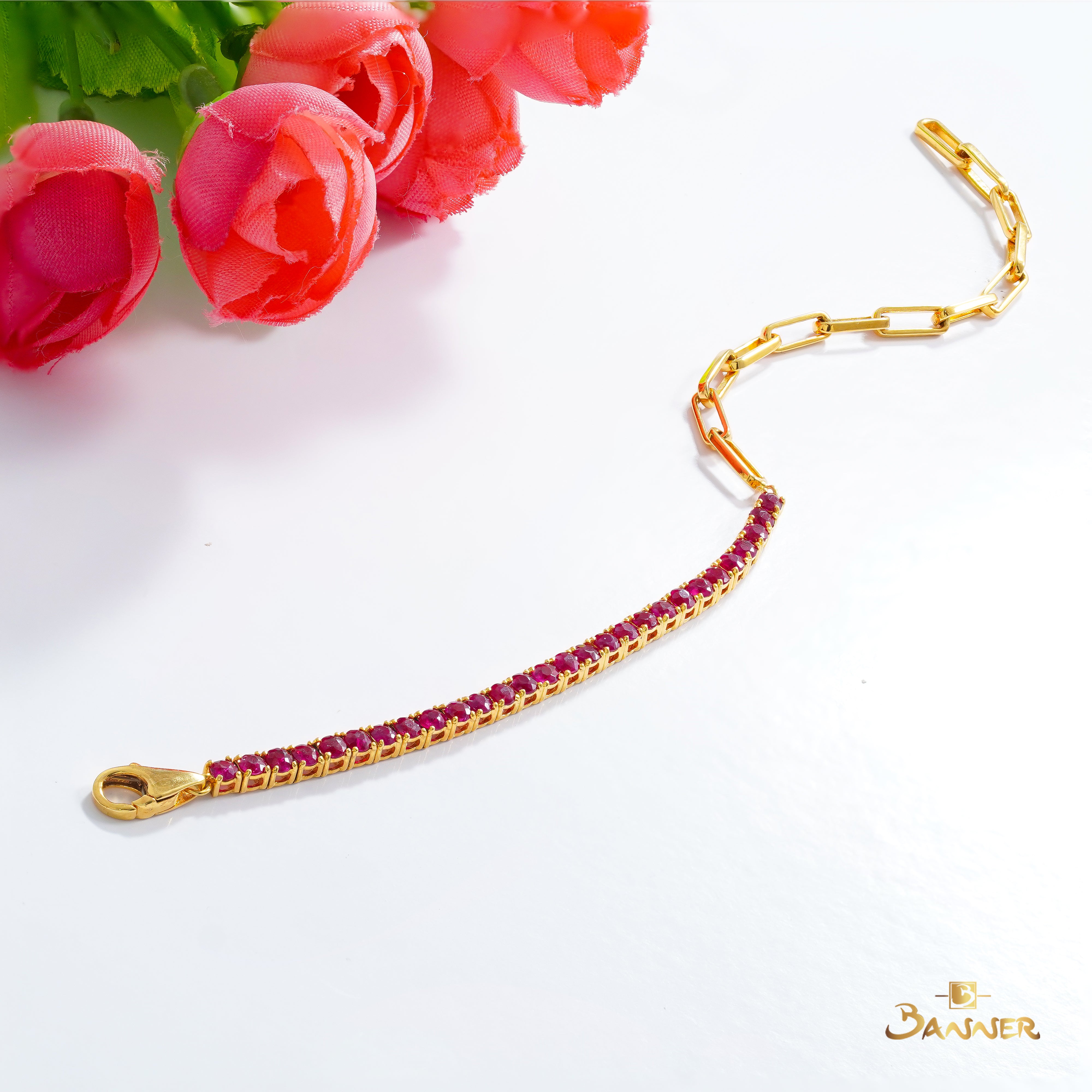 Ruby Half Link Bracelet