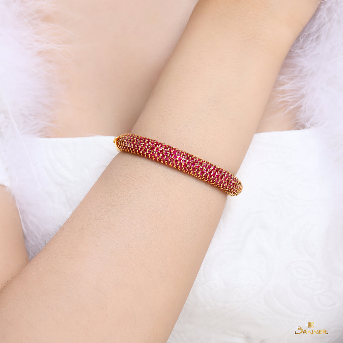 Ruby Pave Set Bracelet