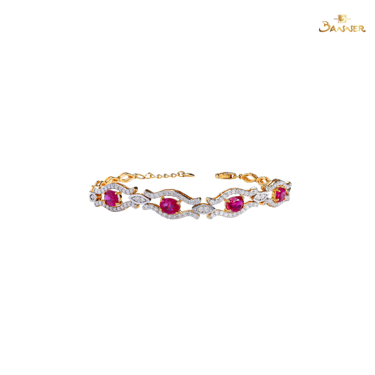 Natural Mogok Ruby and Diamond Bracelet
