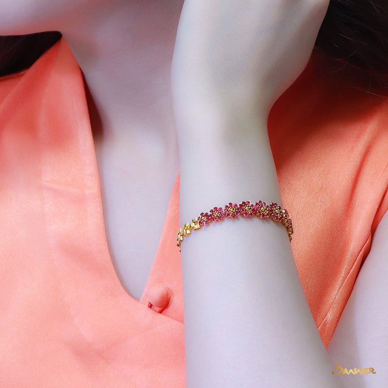 Ruby Flower Bracelet