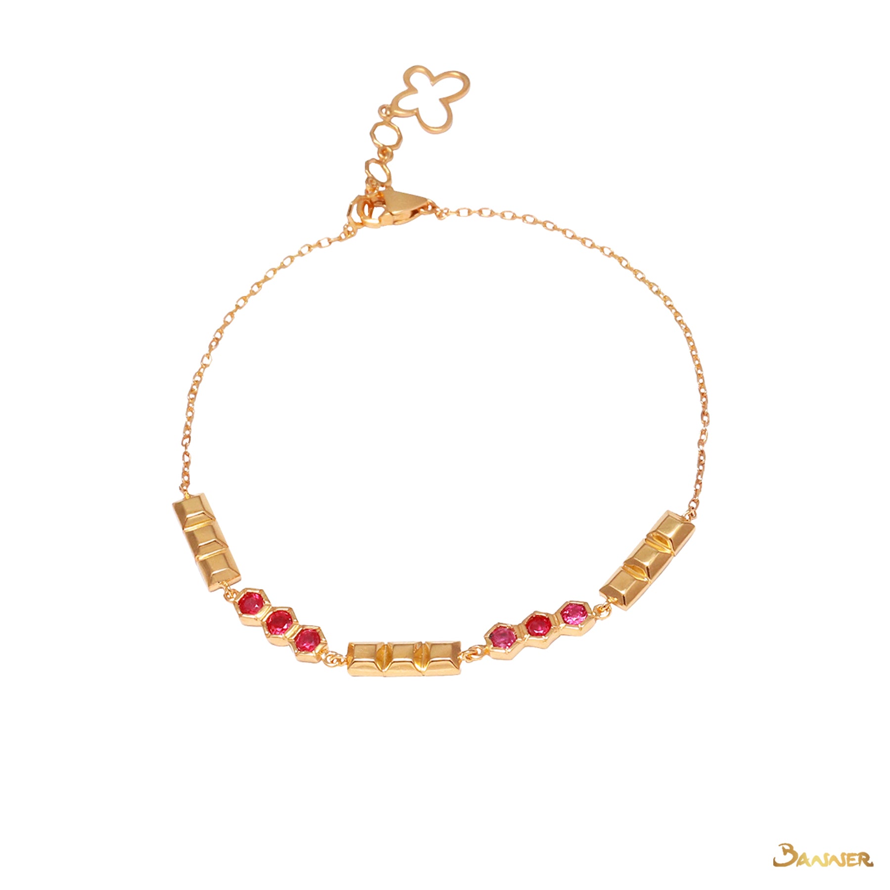 Ruby and Gold Alternate Bracelet