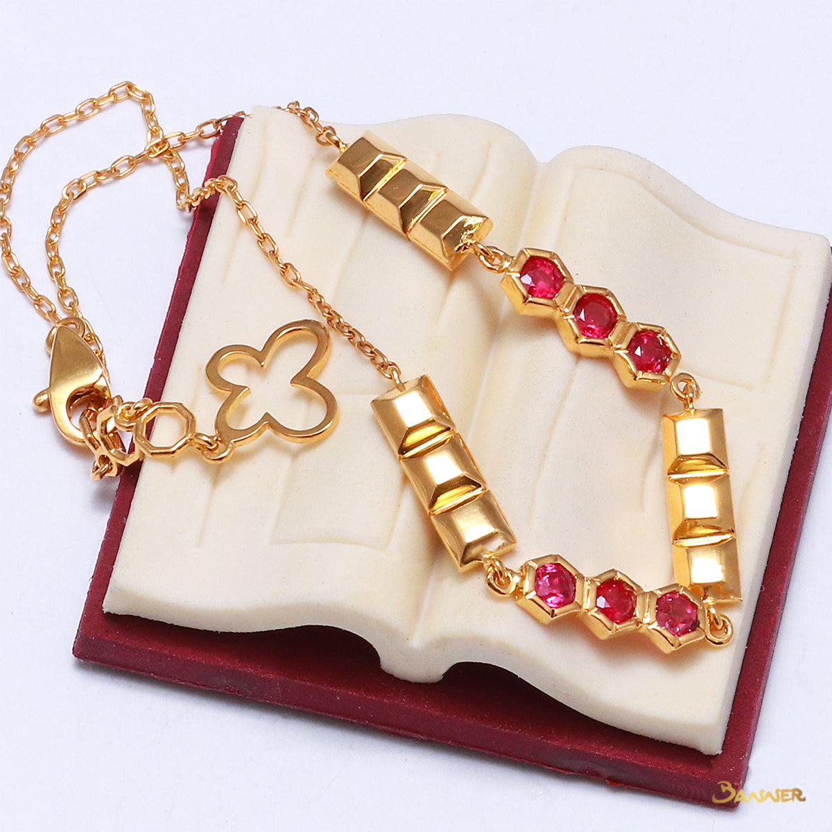 Ruby and Gold Alternate Bracelet