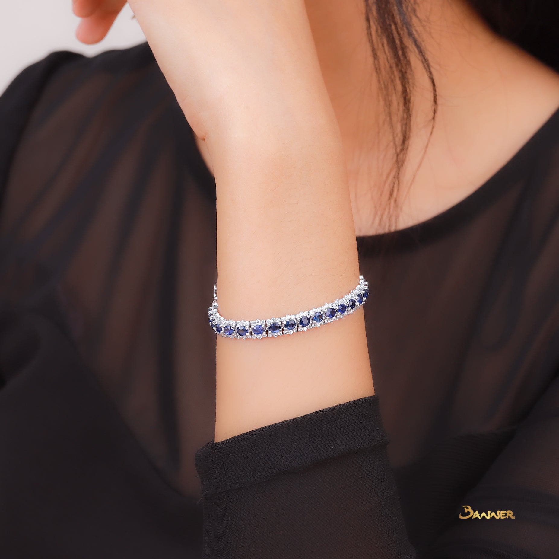 Sapphire and Diamond Tennis Bracelet