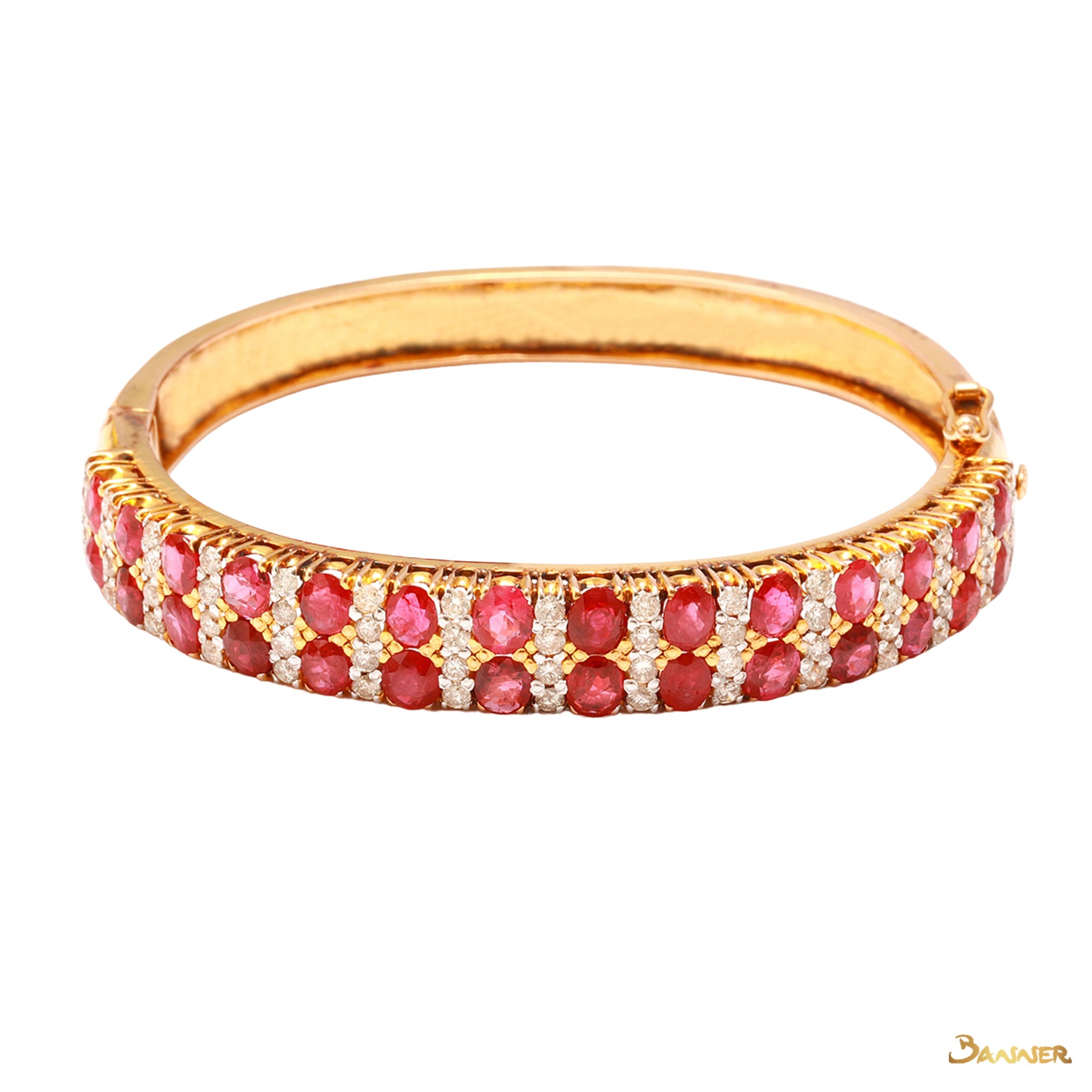 Ruby and Diamond Two-Rows-Bracelet