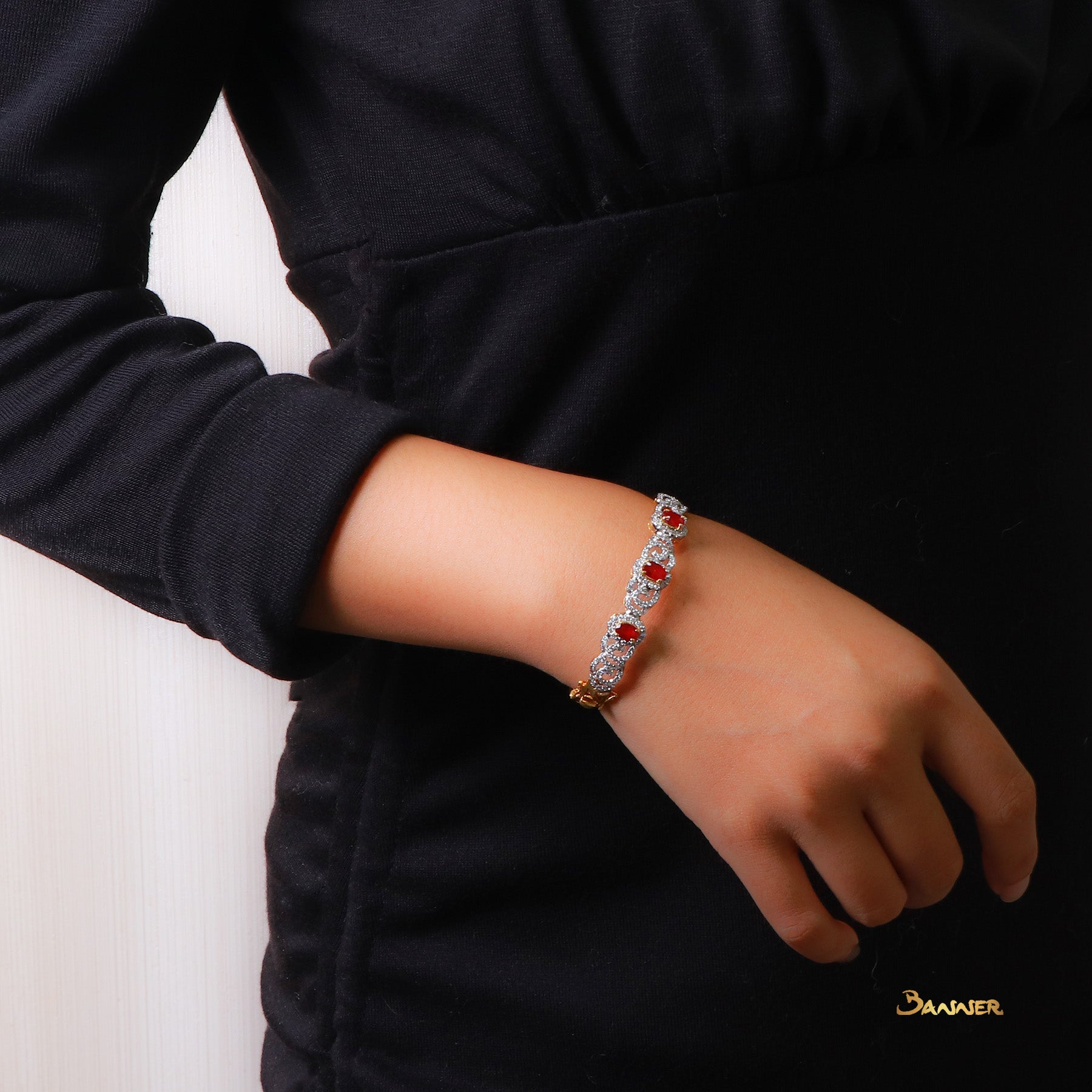 Ruby and Diamond Kanote Bracelet