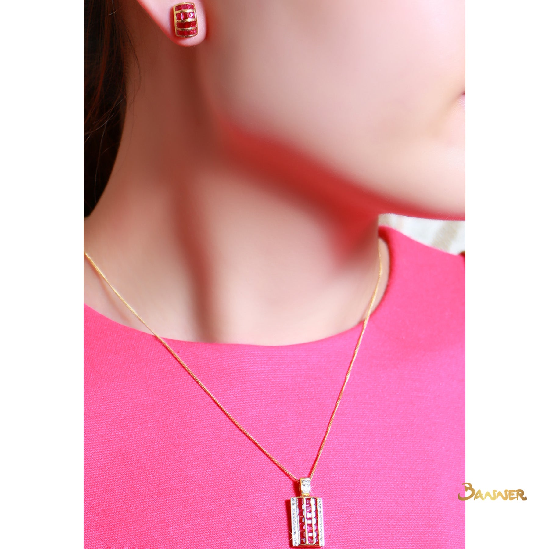 Emerald-cut Ruby Earrings